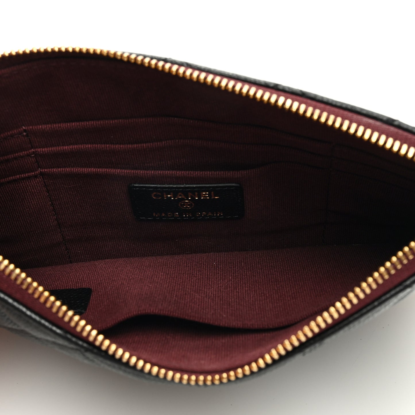 Caviar Quilted Cosmetic Case Black