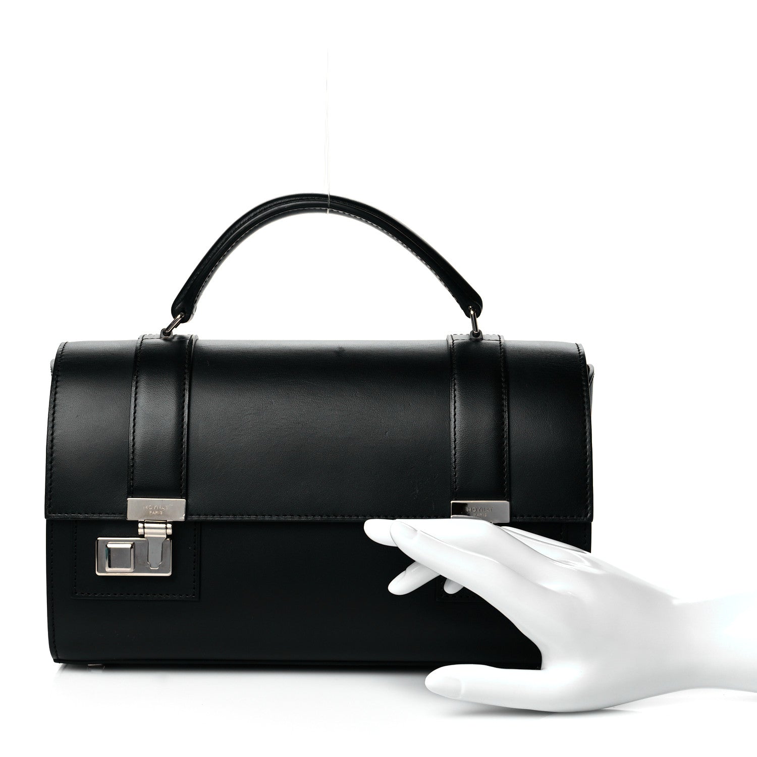 Moynat Box Calfskin Cabotin Black 2 of 9