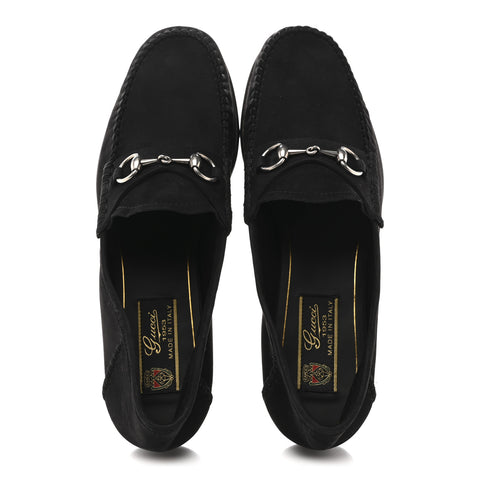Suede Calfskin Womens 1953 Horsebit Loafers 37 Black