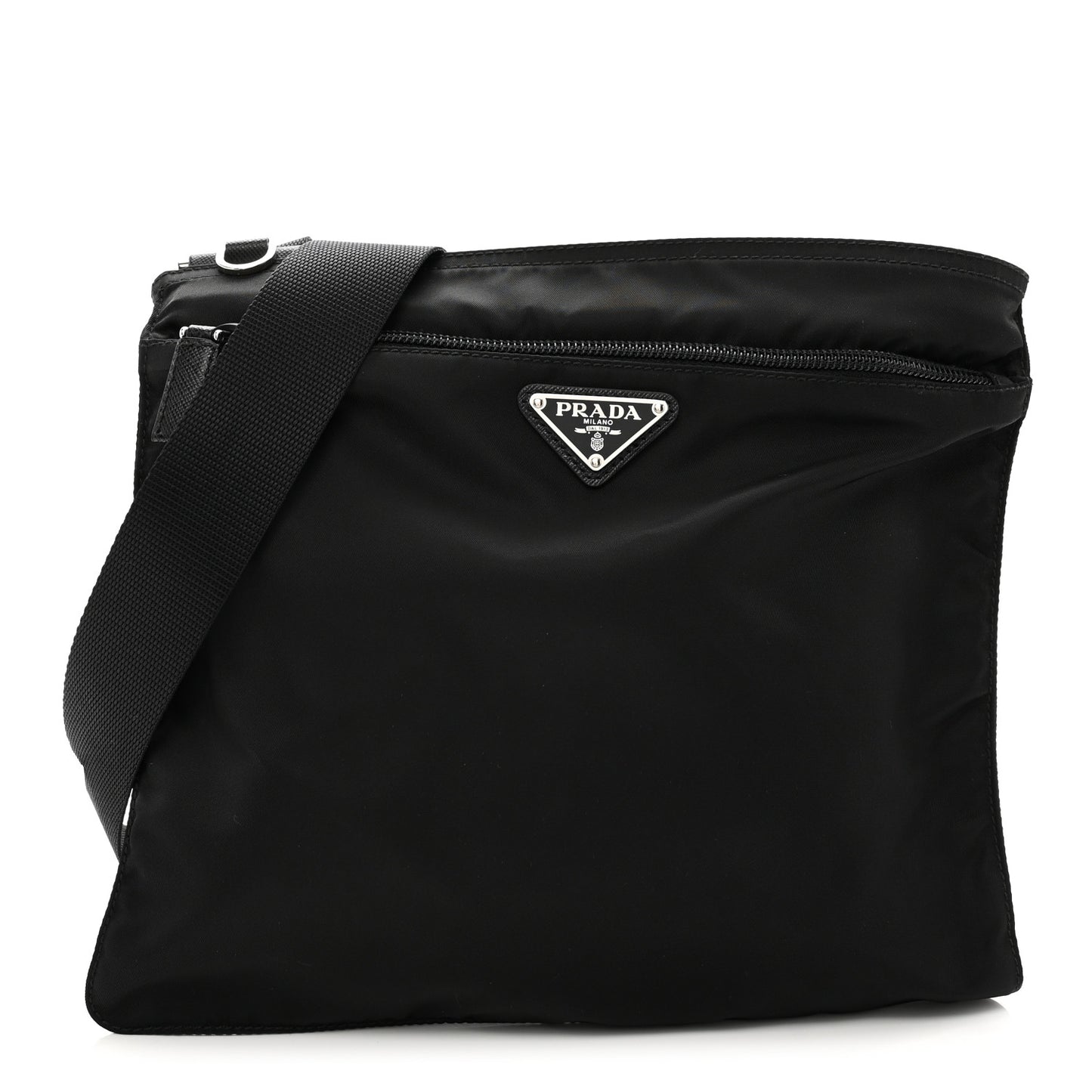 Nylon Vela Flat Messenger Bag Black
