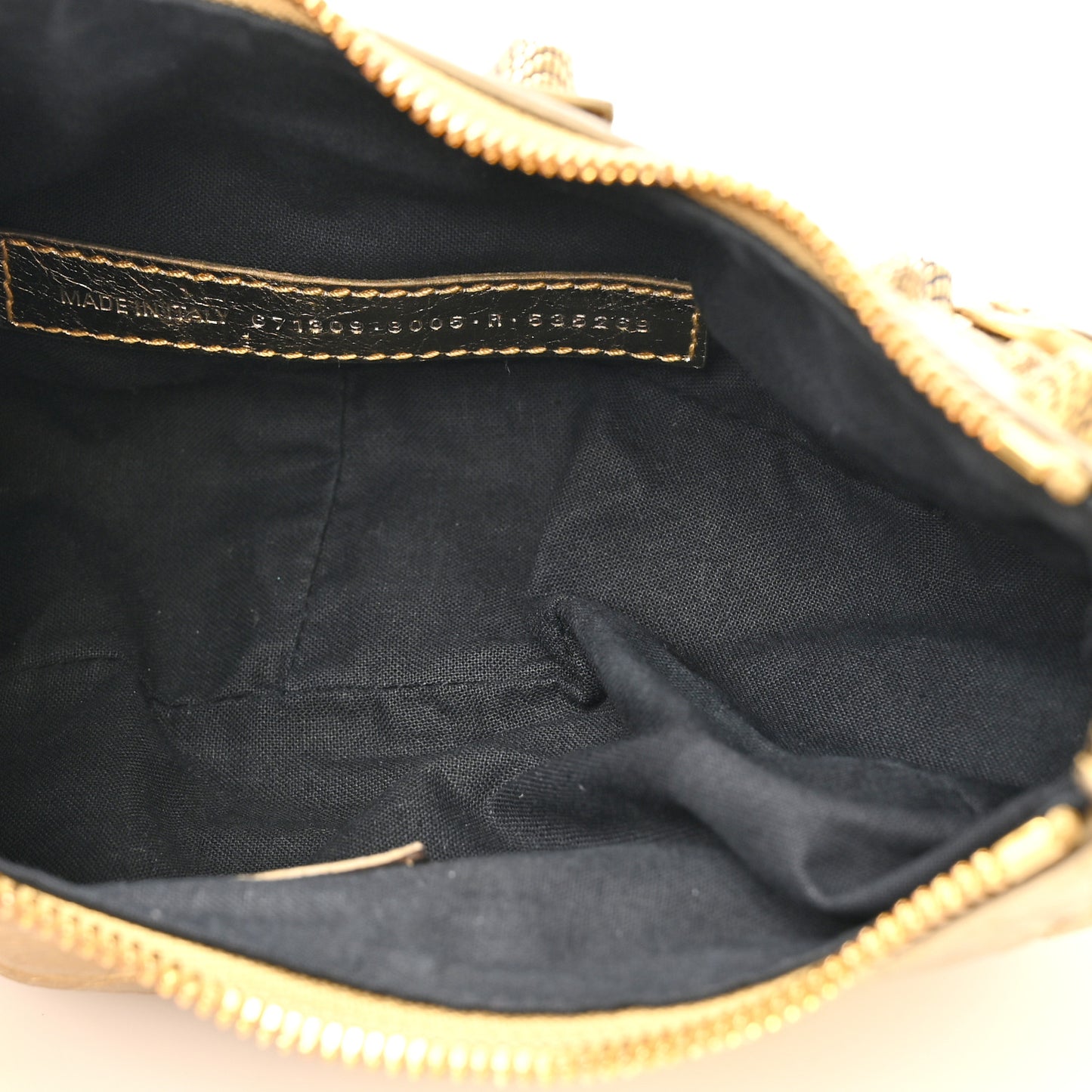 Metallic Agneau Arena Le Cagole Shoulder Bag XS Gold
