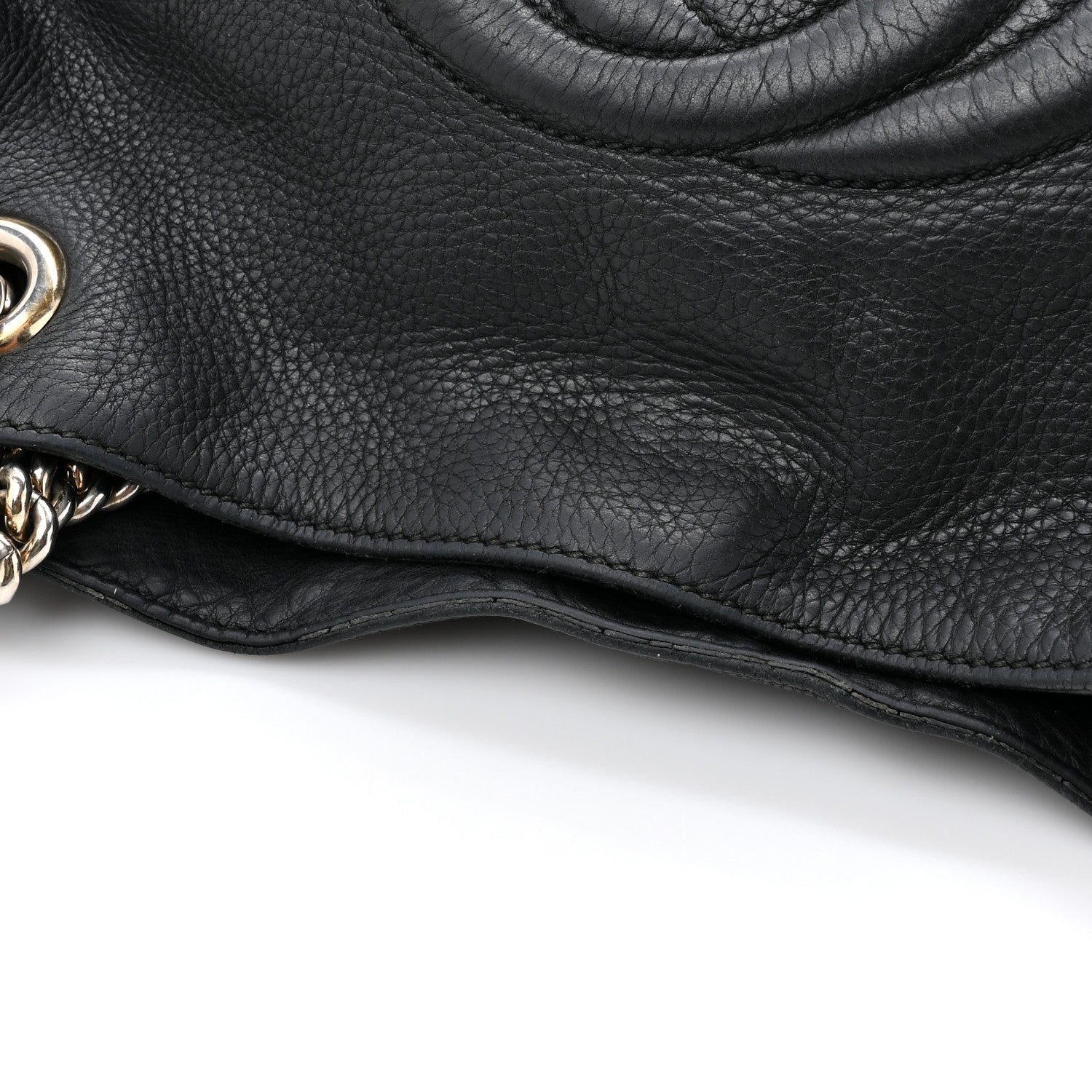 Gucci Pebbled Calfskin Medium Soho Chain Shoulder Bag Black 16 of 19