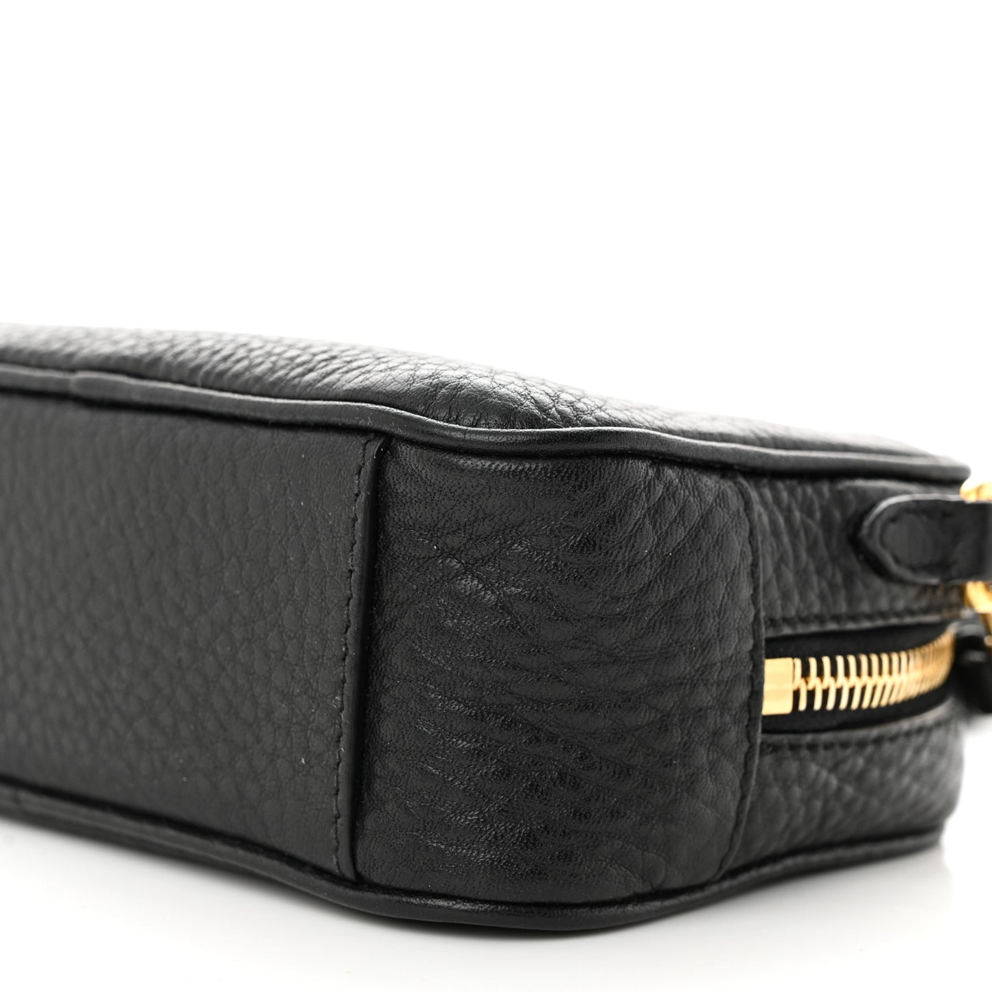 Vitello Daino Mini Camera Crossbody Black