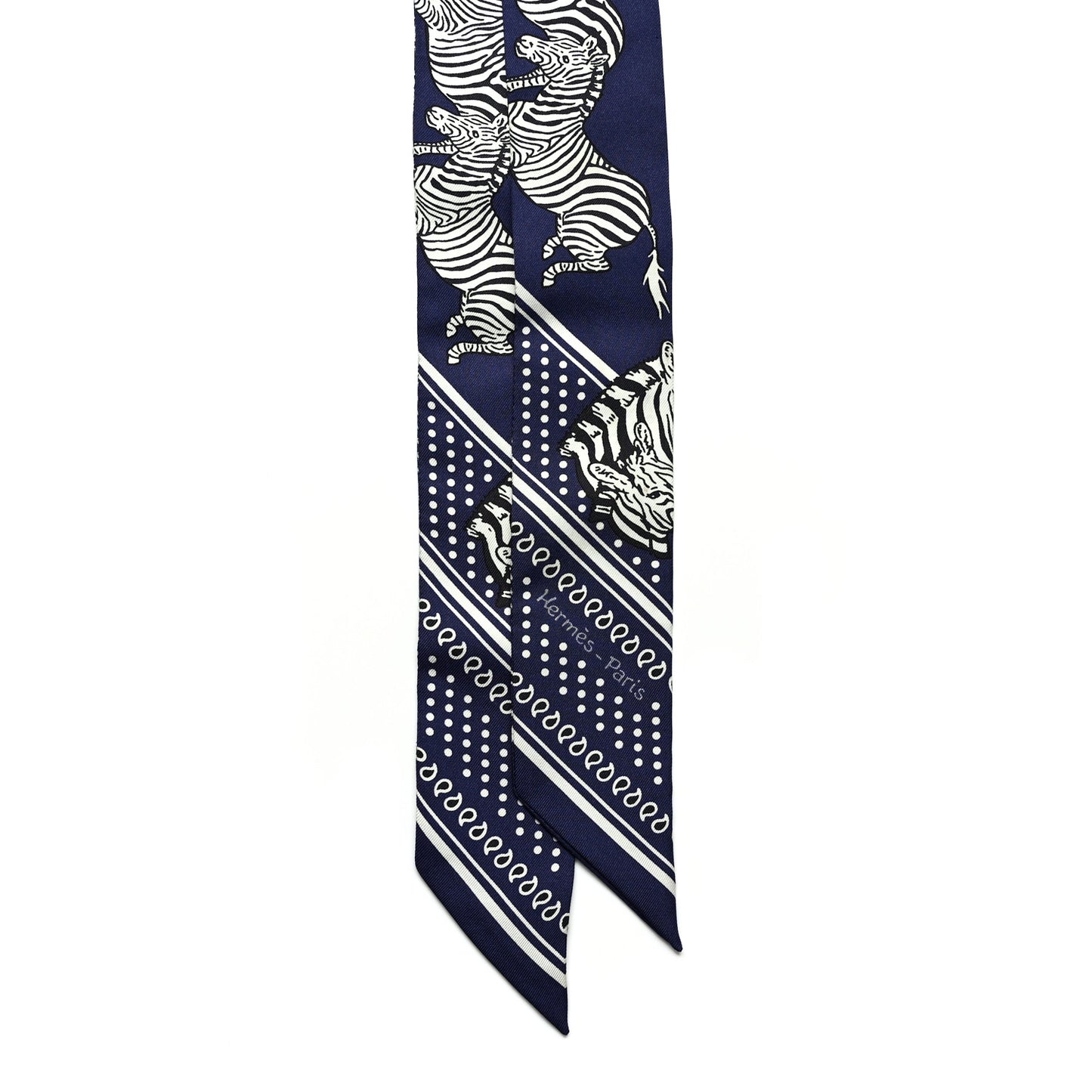 Silk Les Zebres Twilly Gris Marine Black White