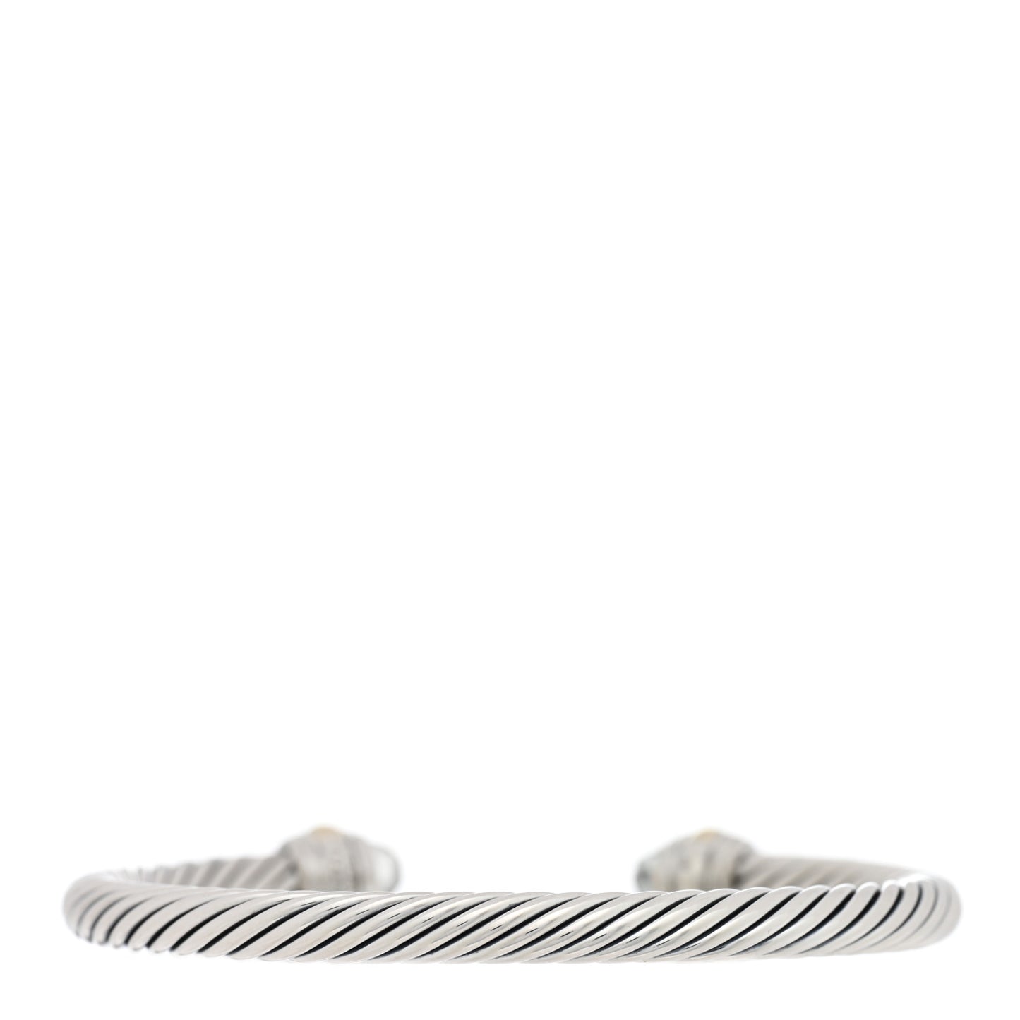 Sterling Silver 14K Yellow Gold Prasiolite 5mm Cable Classics Bracelet