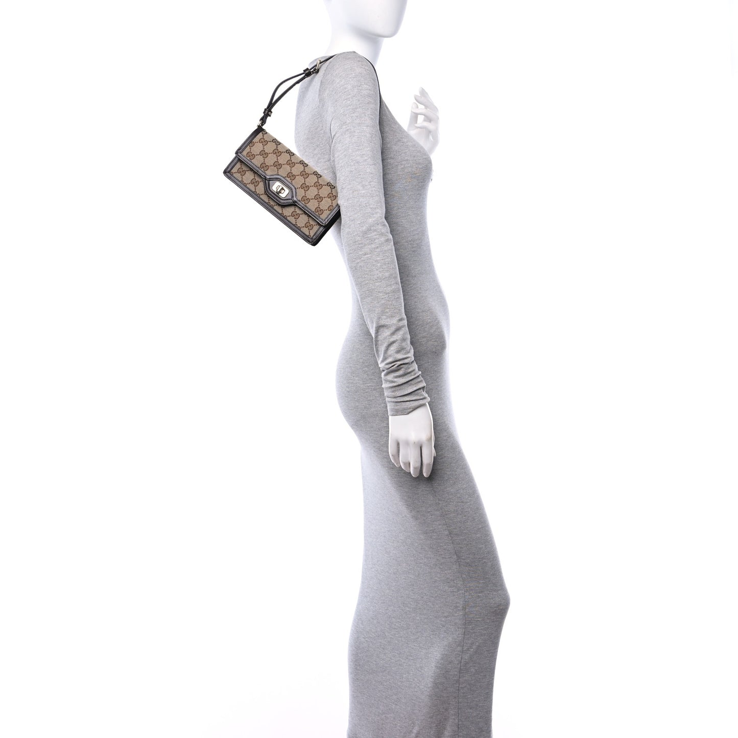 GG Monogram Mini Luce Shoulder Bag Beige Ebony