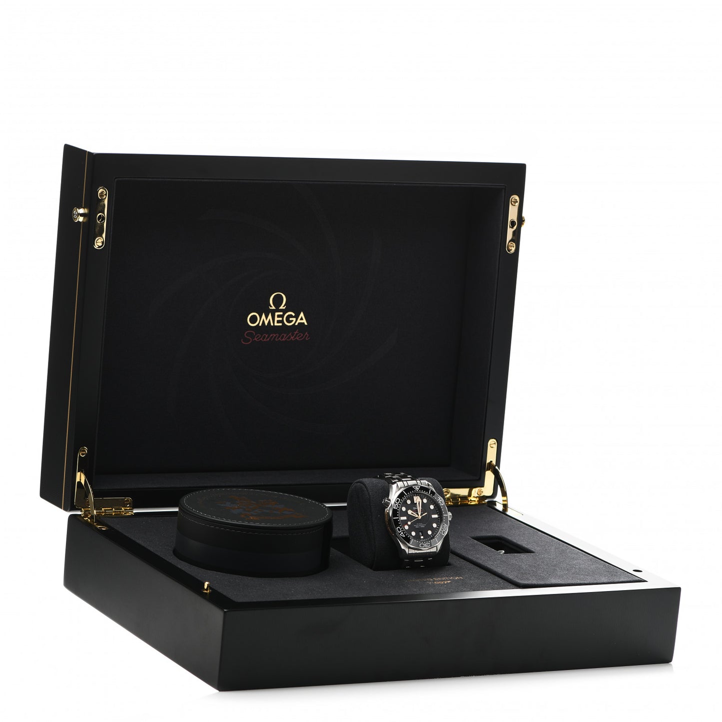 Stainless Steel 18K Yellow Gold 42mm Seamaster 300M James Bond 007 Automatic Watch Black 210.22.42.20.01.004