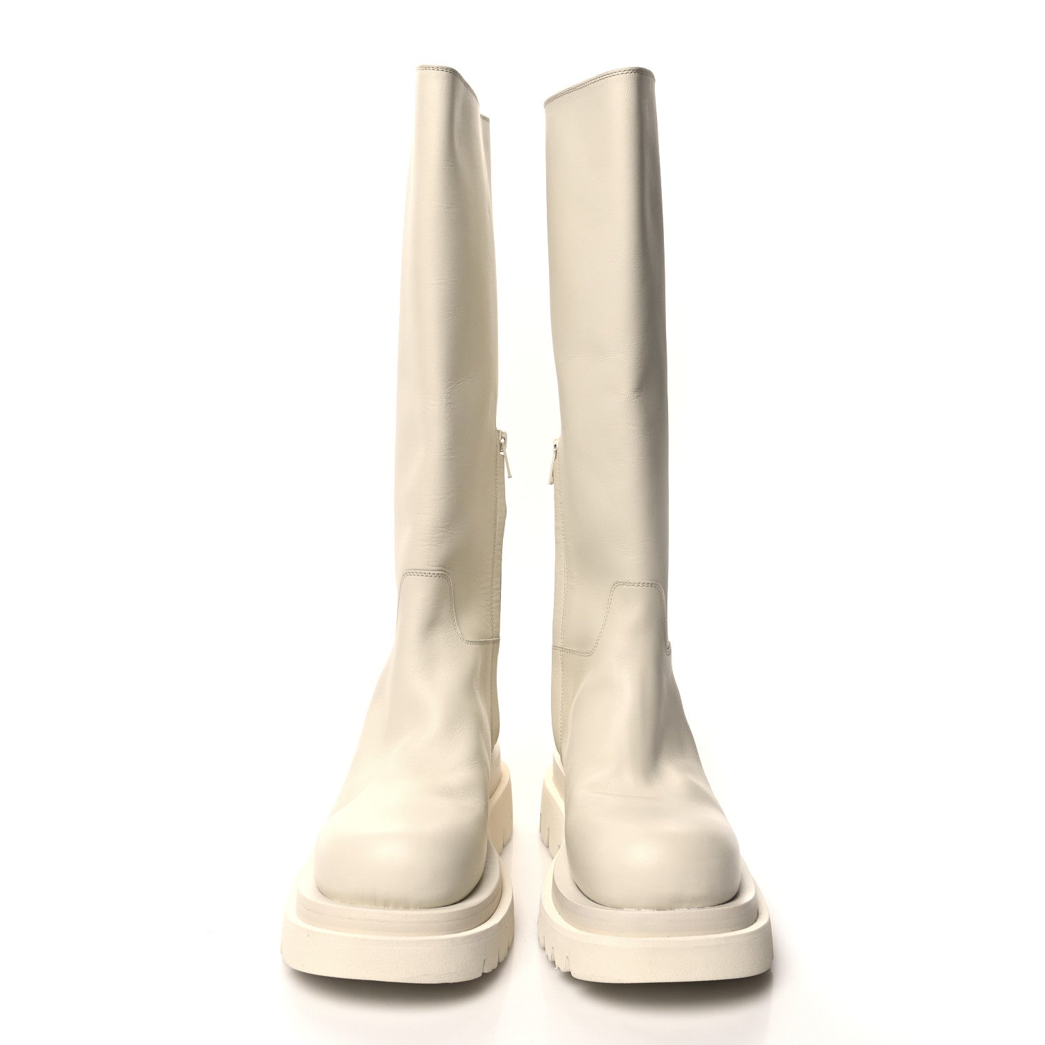 Bottega Veneta Calfskin The Lug High Boots 36 Sea Salt 2 of 7