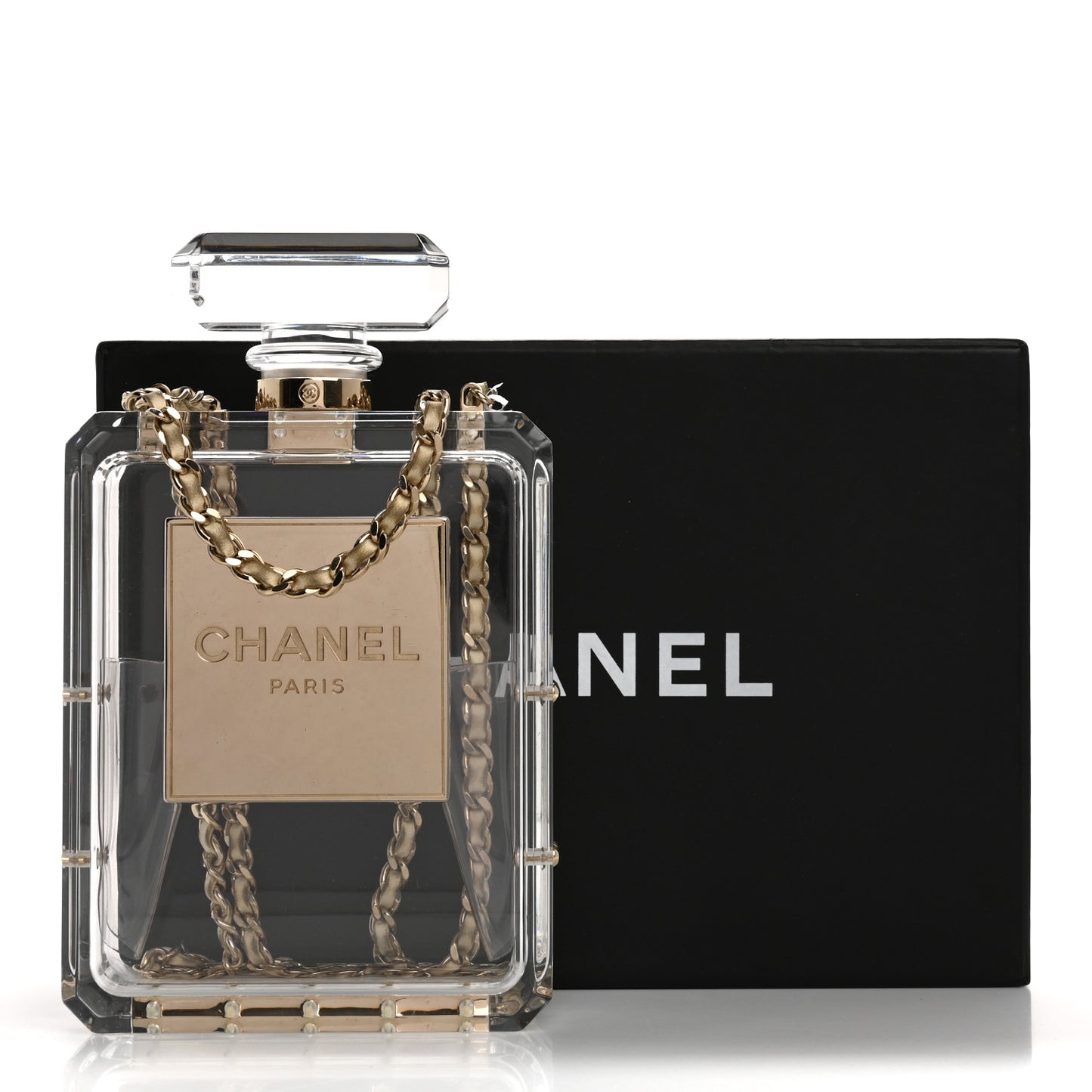 Transluscent Plexiglass Perfume Bottle Clutch