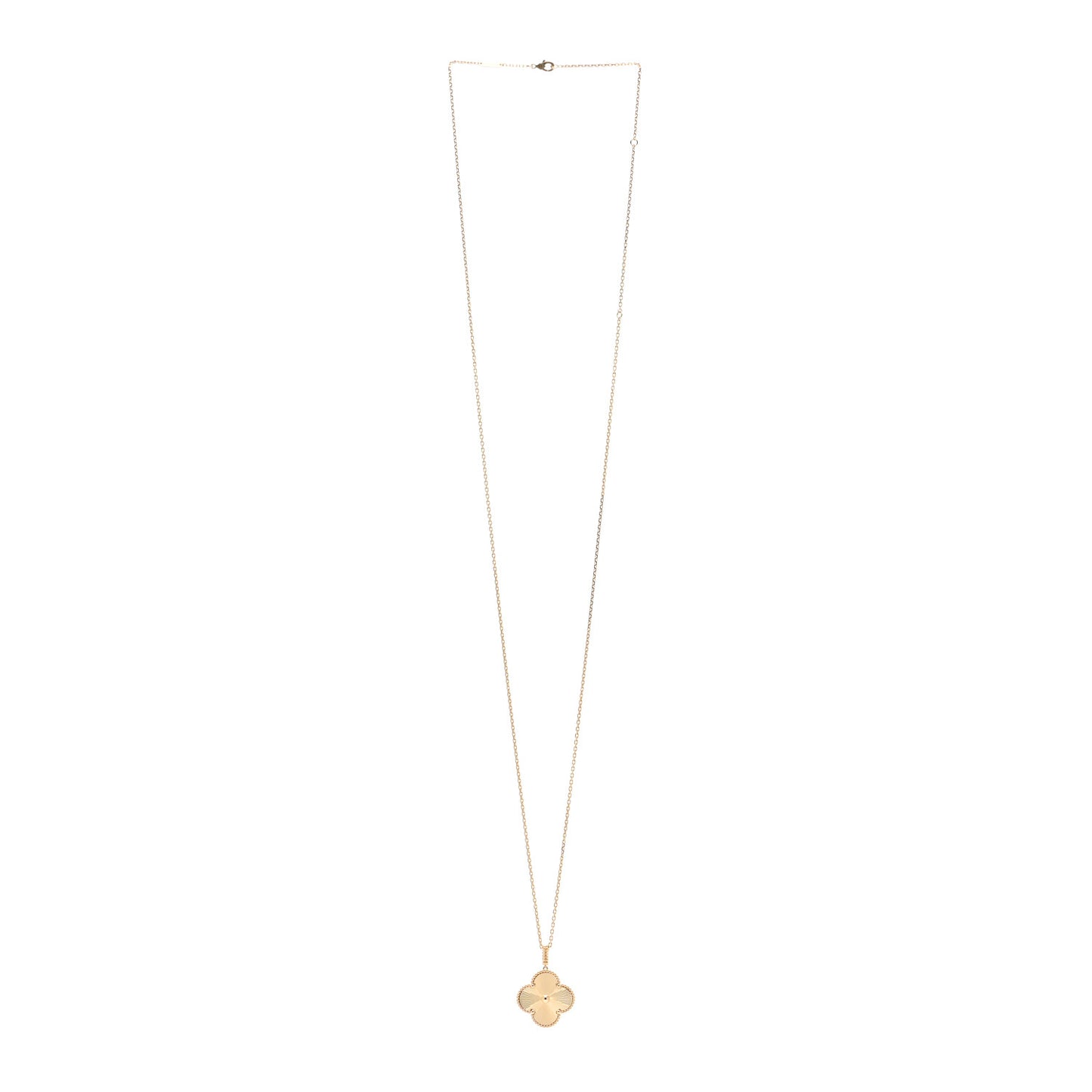 18K Yellow Gold Guilloche Magic Alhambra Long Necklace