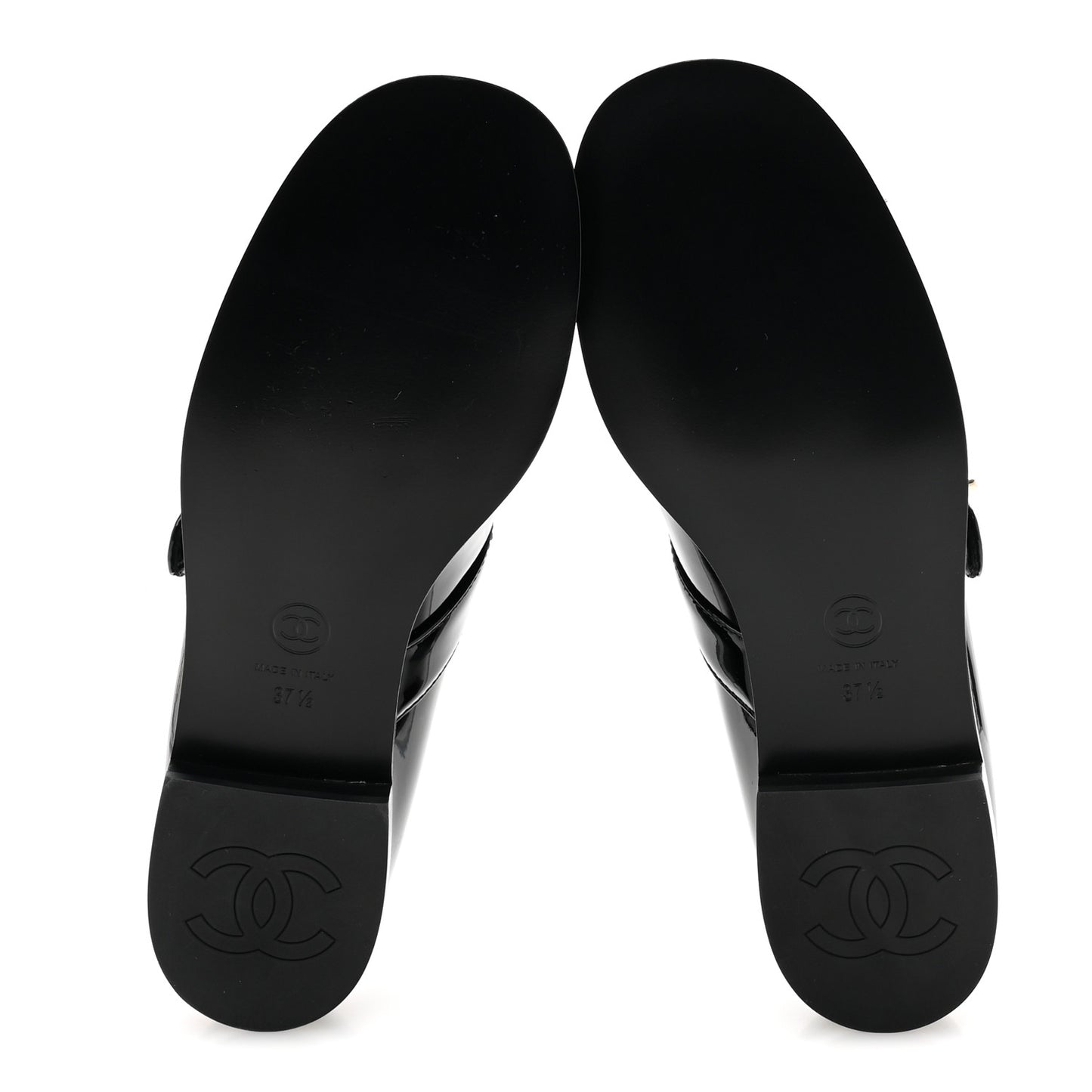 Patent Calfskin Mary Janes Flats 37.5 Black