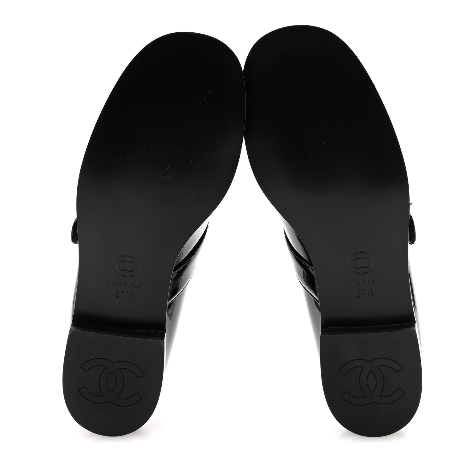 Chanel Patent Calfskin Mary Janes Flats 37.5 Black 6 of 10