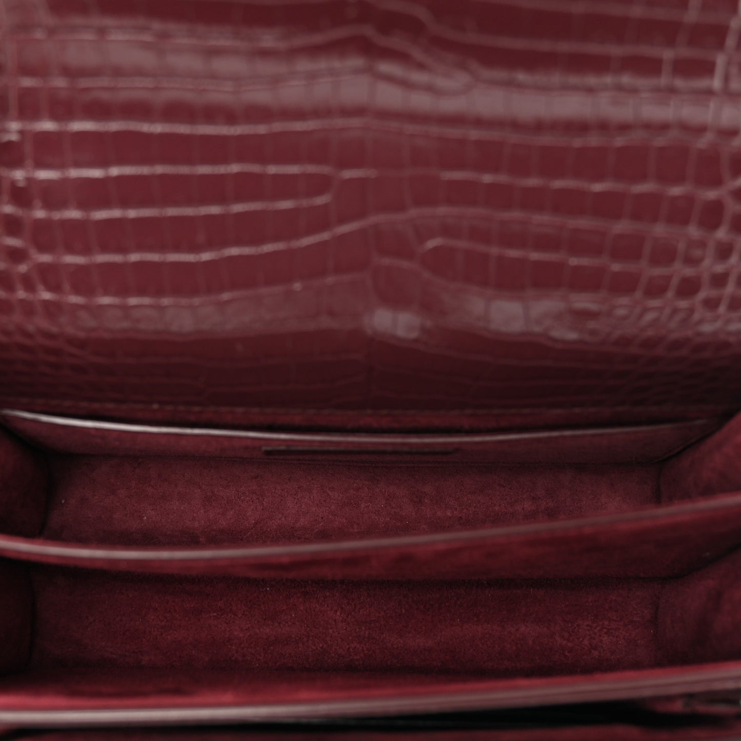 Calfskin Crocodile Embossed Medium Monogram Sunset Rouge Legion