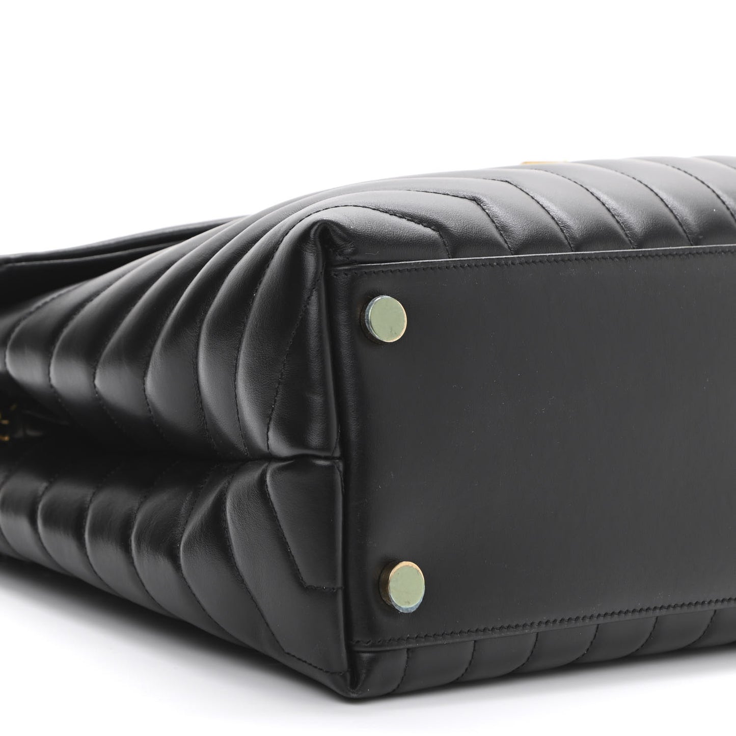 Calfskin Y Quilted Monogram Large Loulou Chain Satchel Black