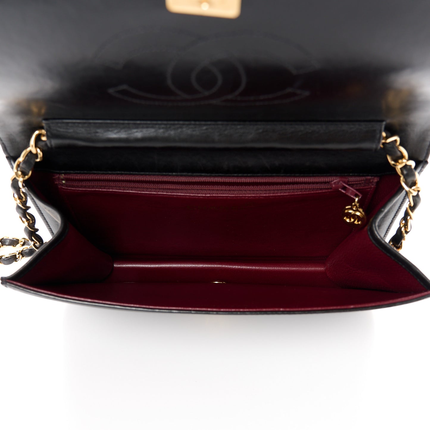 Lambskin Quilted Small Single Flap Black