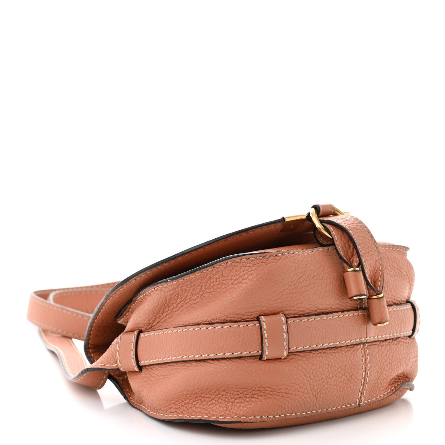Calfskin Mini Marcie Round Crossbody Bag Peach Bloom