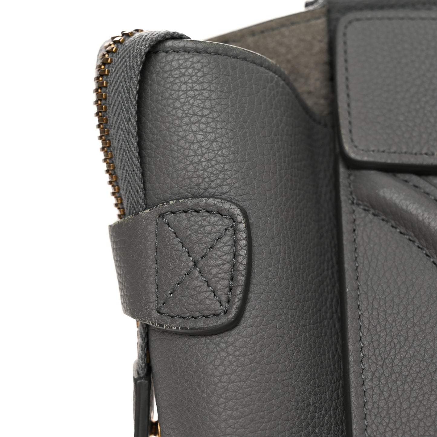 Baby Drummed Calfskin Micro Luggage Kohl