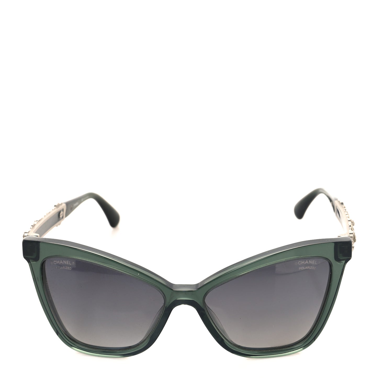 Acetate Polarized Camellia Cat Eye Sunglasses 71165 Green
