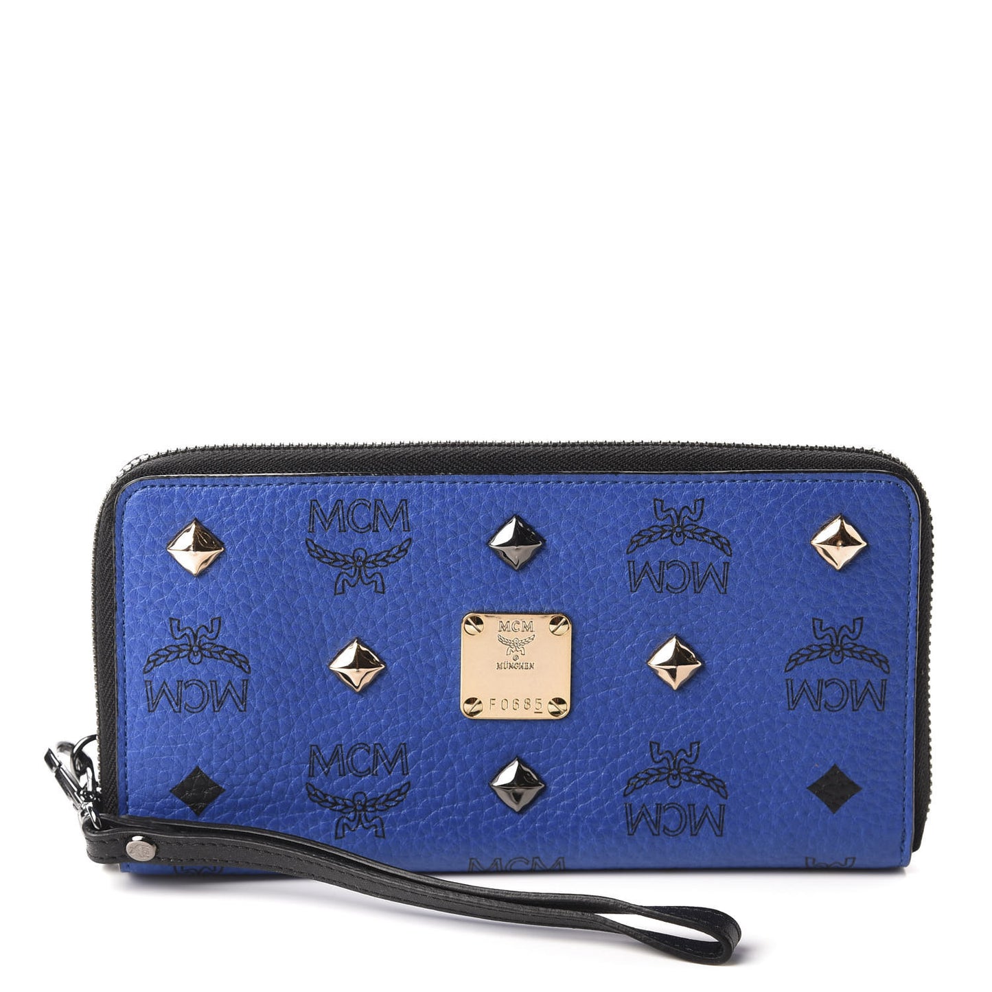 Visetos Studded Zip Around Wristlet Wallet Blue