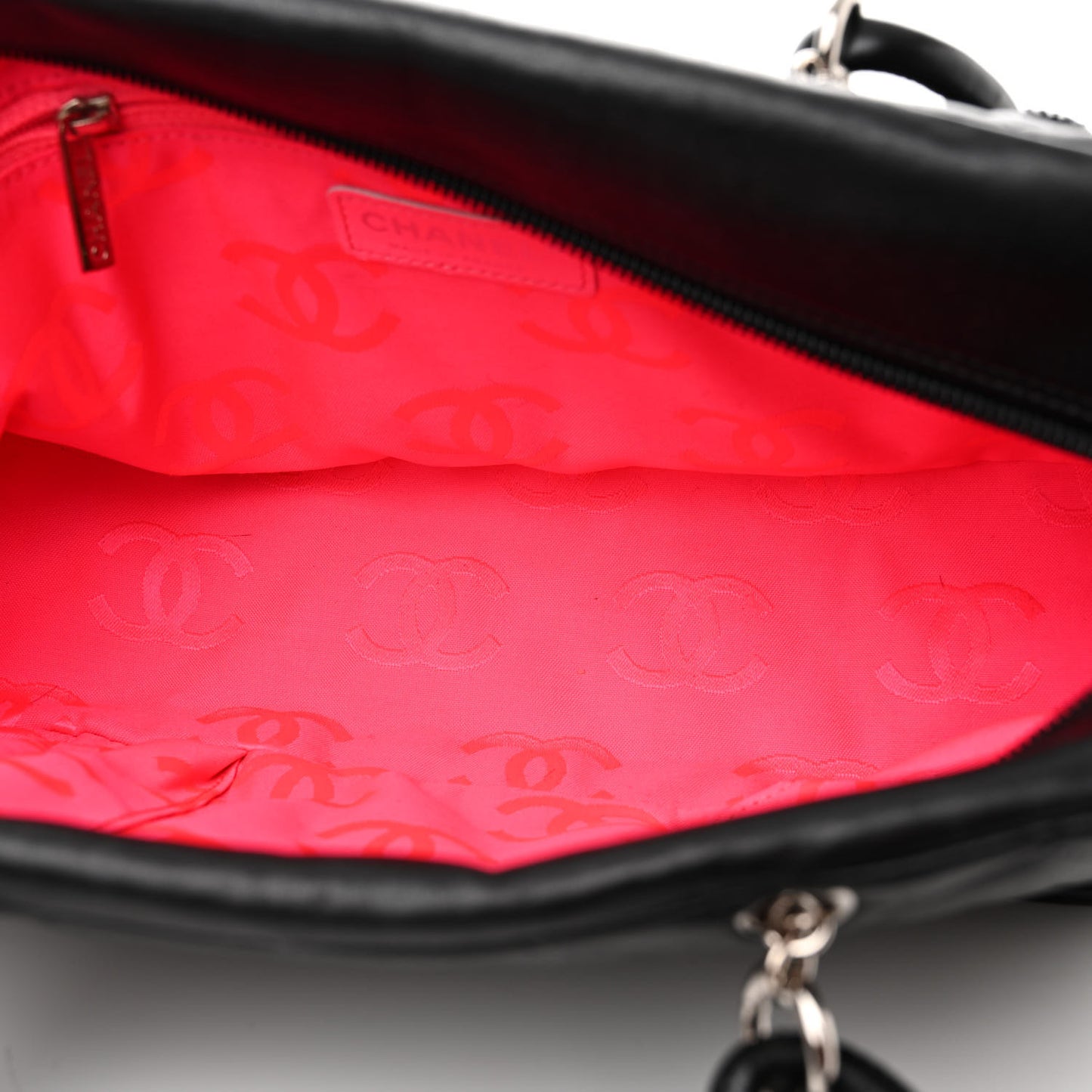 Calfskin Quilted Large Cambon Bowler Black