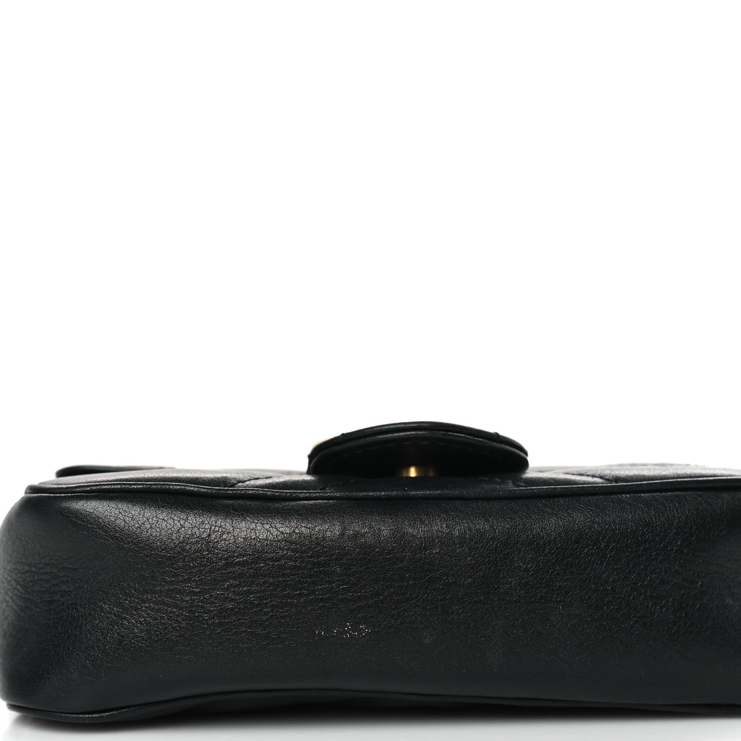 Calfskin Matelasse Super Mini GG Marmont Shoulder Bag Black