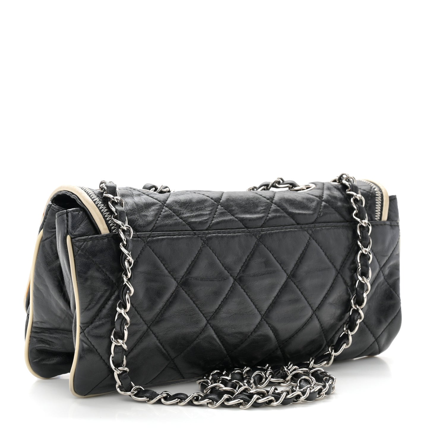Lambskin East West Mademoiselle Flap Black