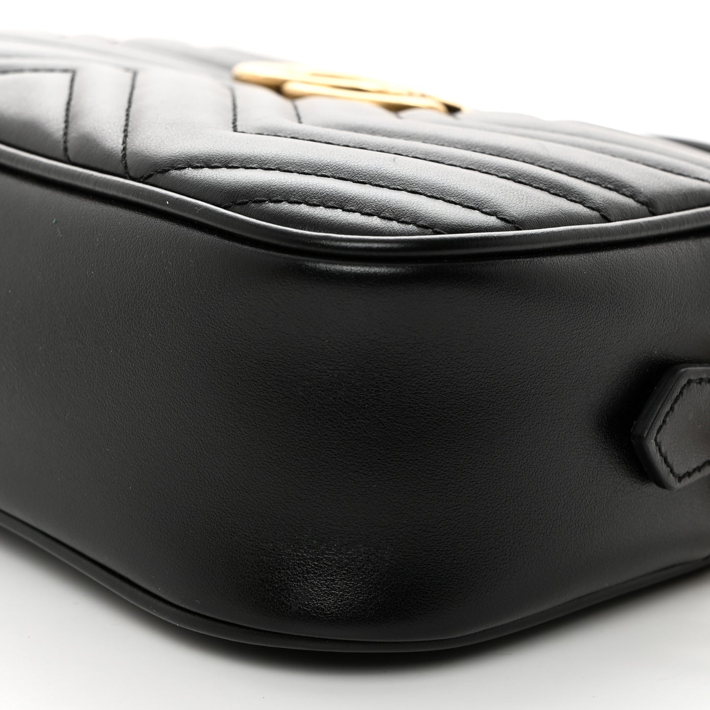 Calfskin Matelasse Small GG Marmont Chain Shoulder Bag Black