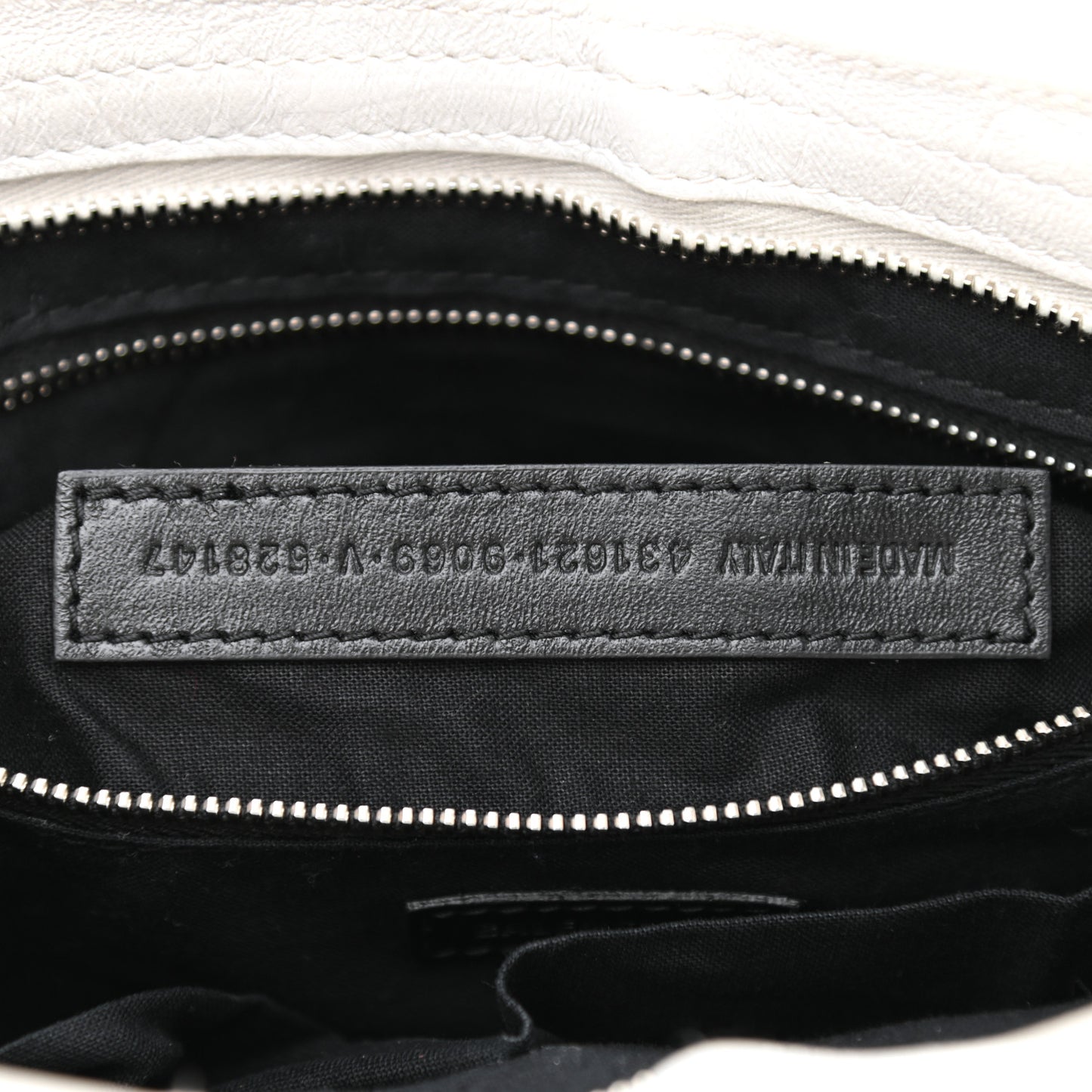 Matte Supple Lambskin Crocodile Embossed Classic Silver Hardware S City White