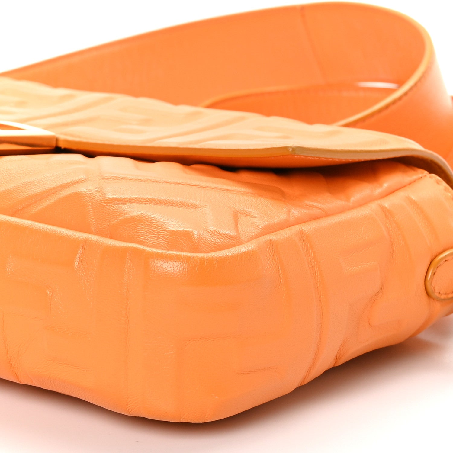 Fendi Nappa FF 1974 Embossed Baguette Clementine 10 of 14