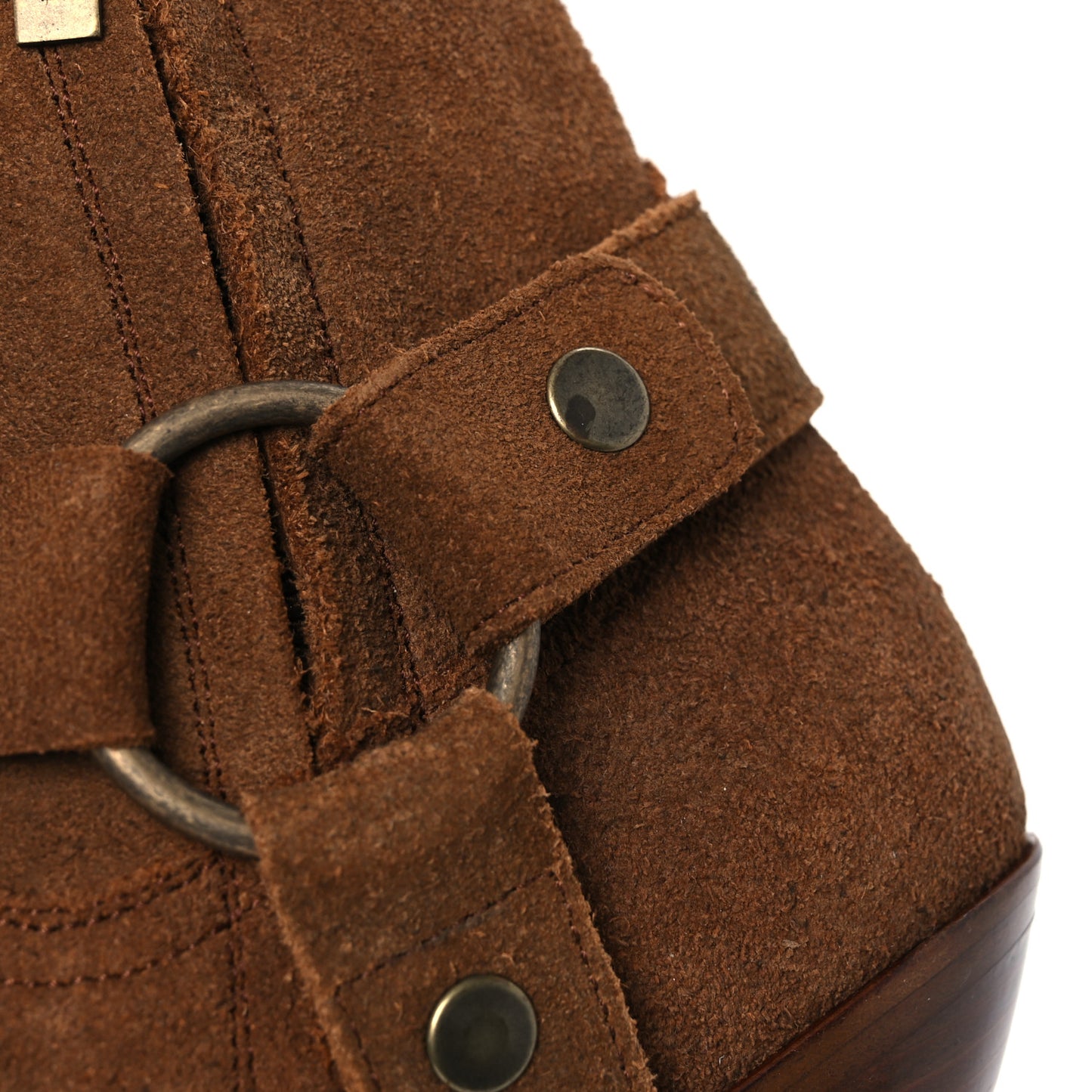 Suede Curtis Harness Ankle Booties 37 Noisette