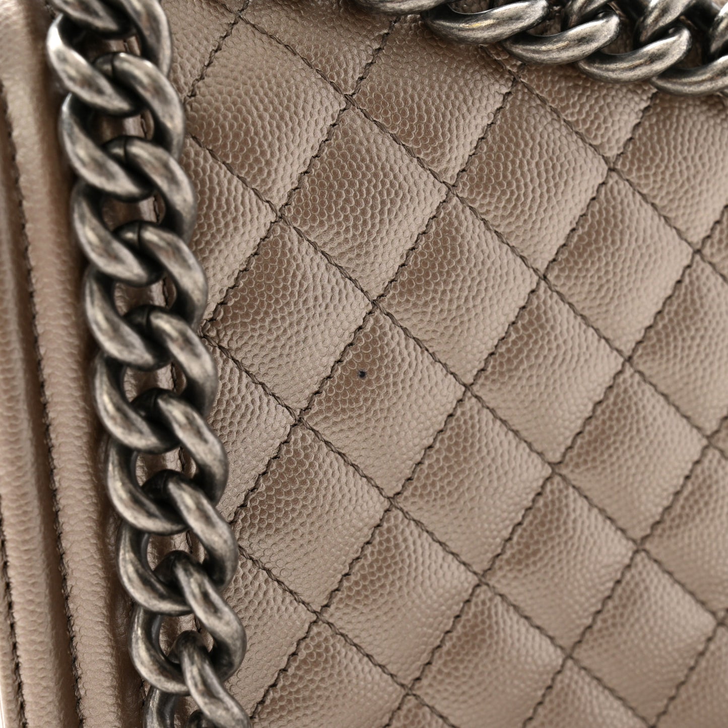Metallic Caviar Quilted New Medium Boy Flap Copper