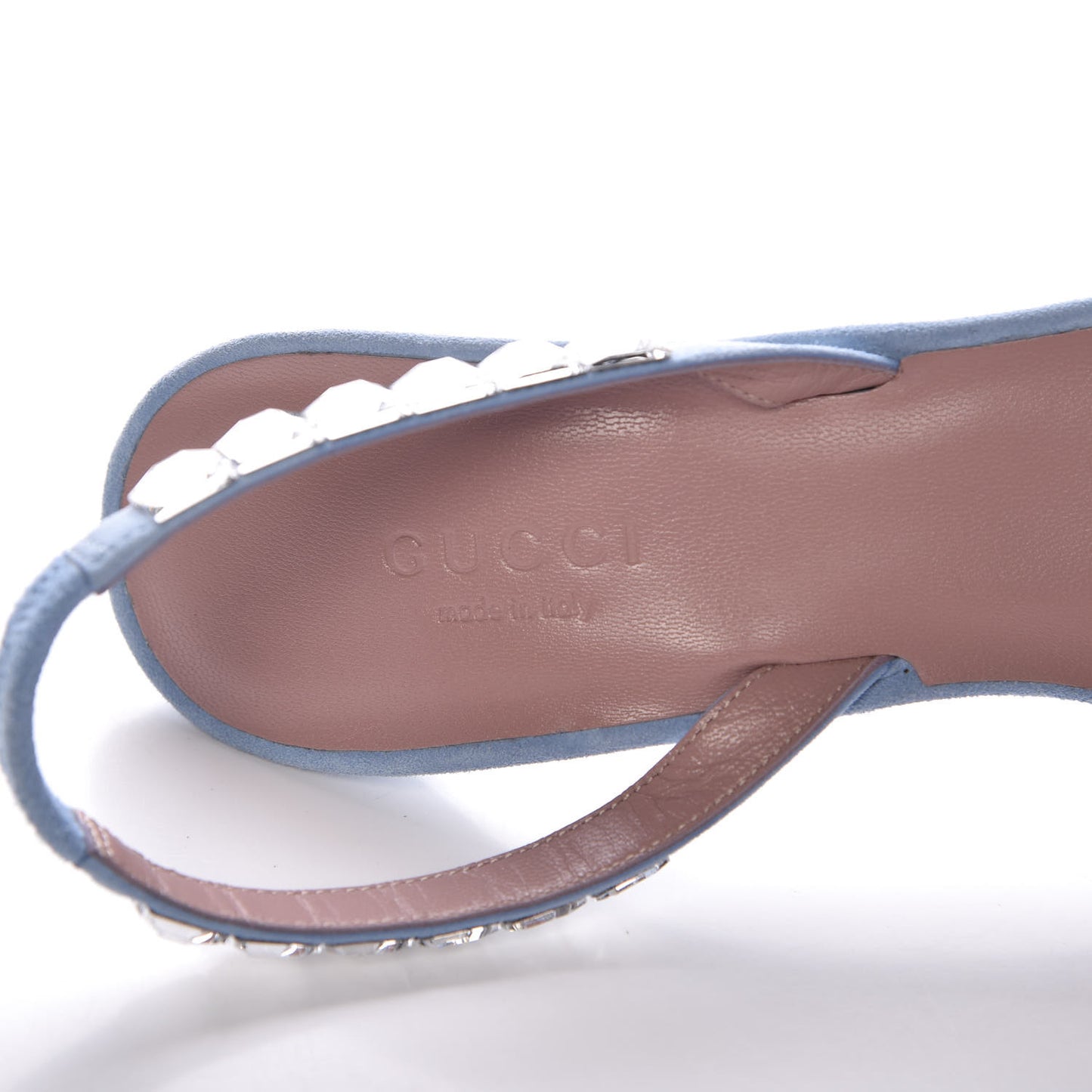 Kid Scamosciato Crystallo Mallory Slingback Sandal 37 Mineral Blue