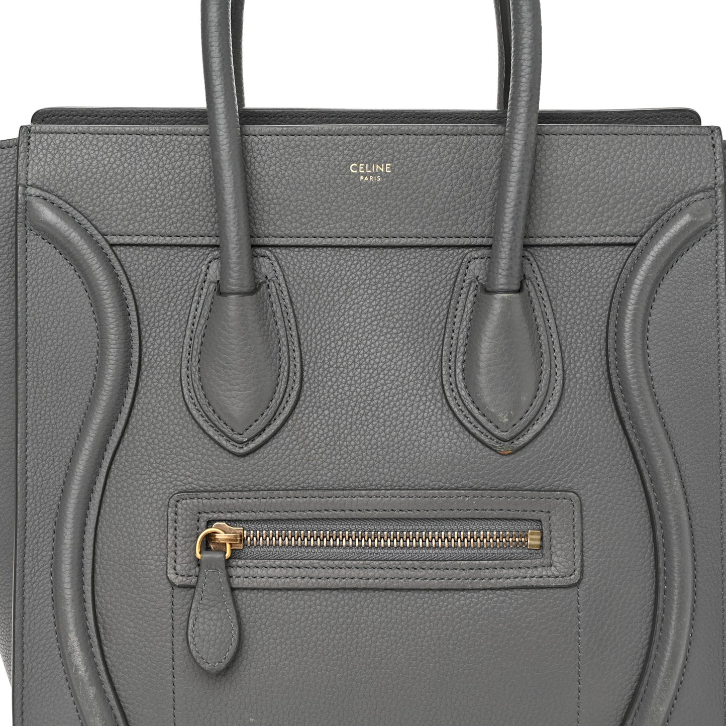 Baby Drummed Calfskin Micro Luggage Kohl