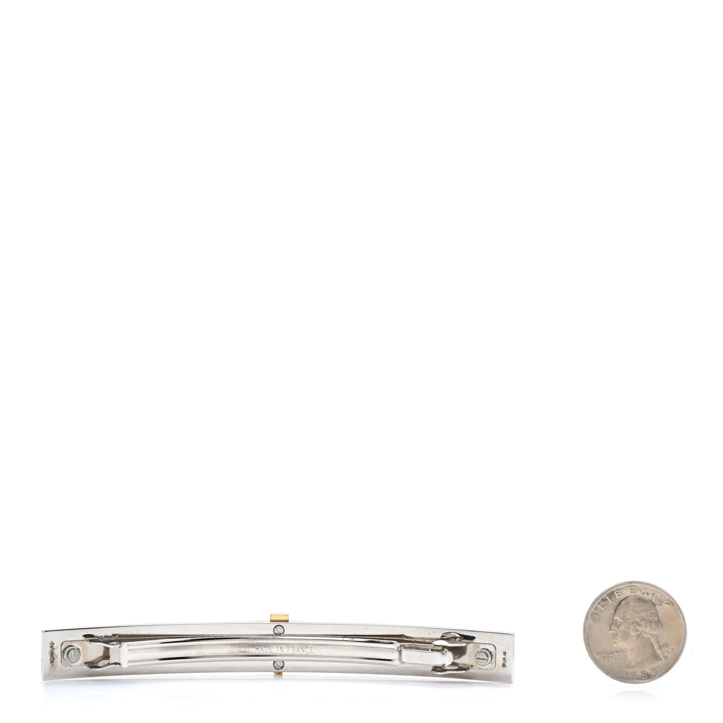 Palladium Enamel Eileen Hair Barrette Black