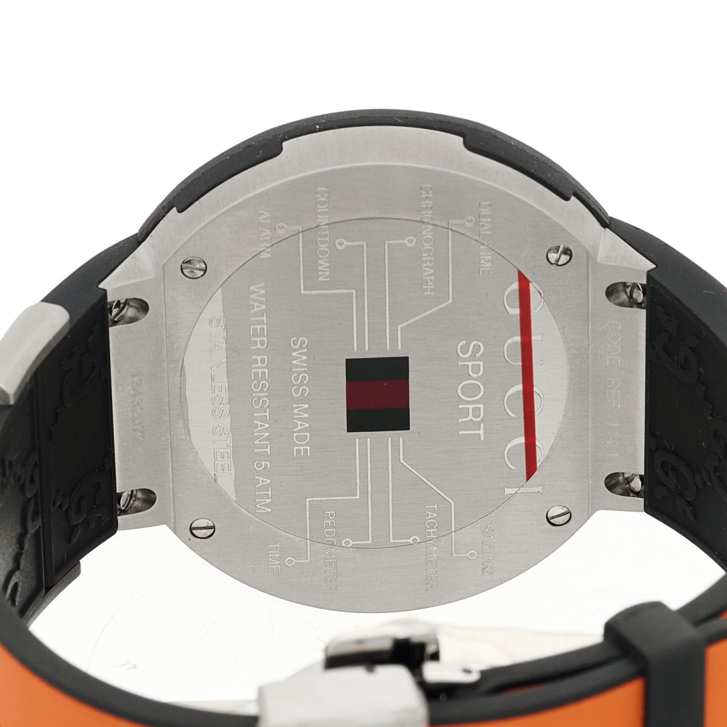 Stainless Steel Rubber 49mm Digital I-Gucci Sport Watch Black