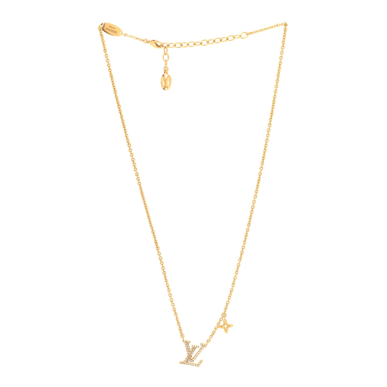 Louis Vuitton Metal Crystal LV Iconic Necklace Gold 3 of 7