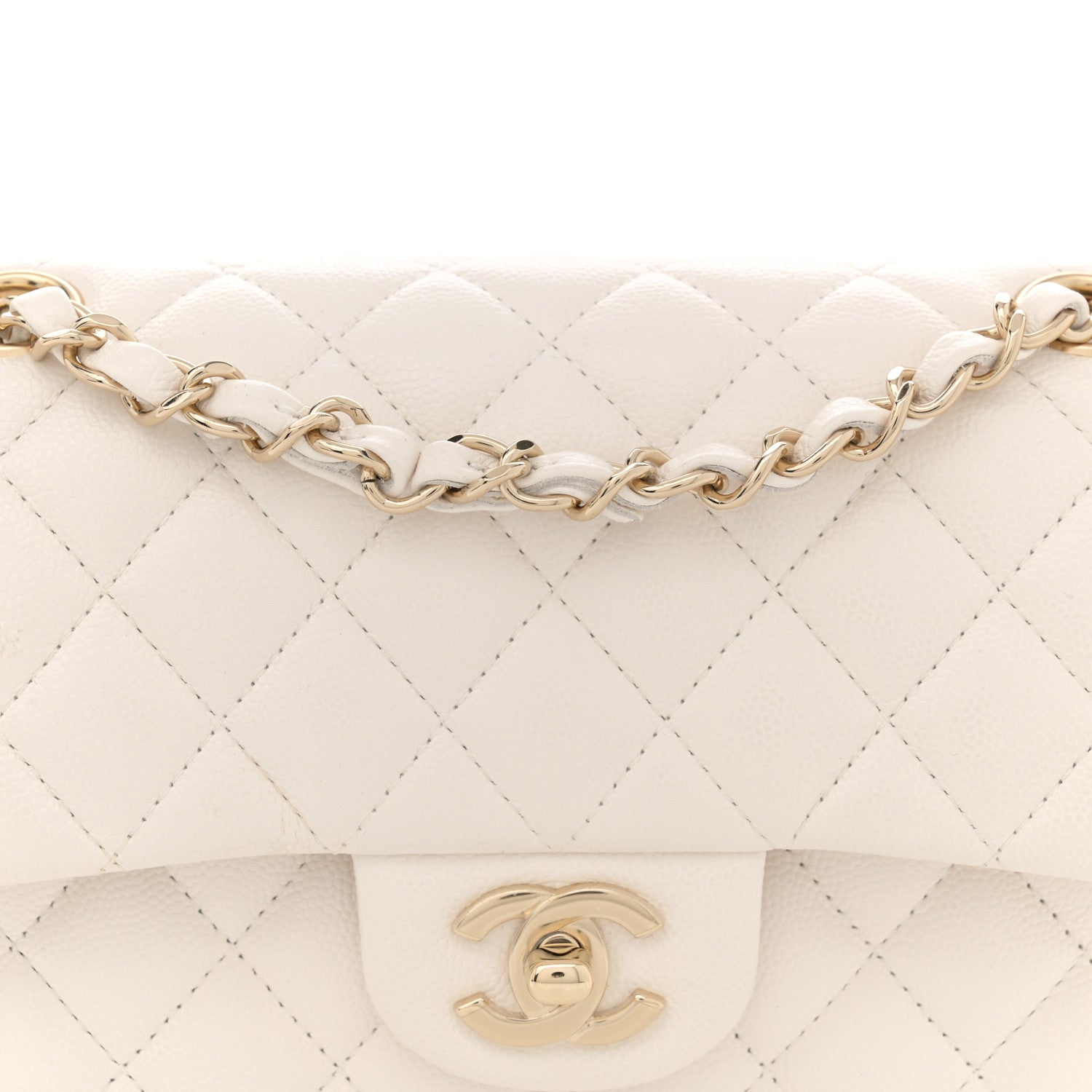 Chanel Caviar Quilted Small Double Flap White 8 of 11