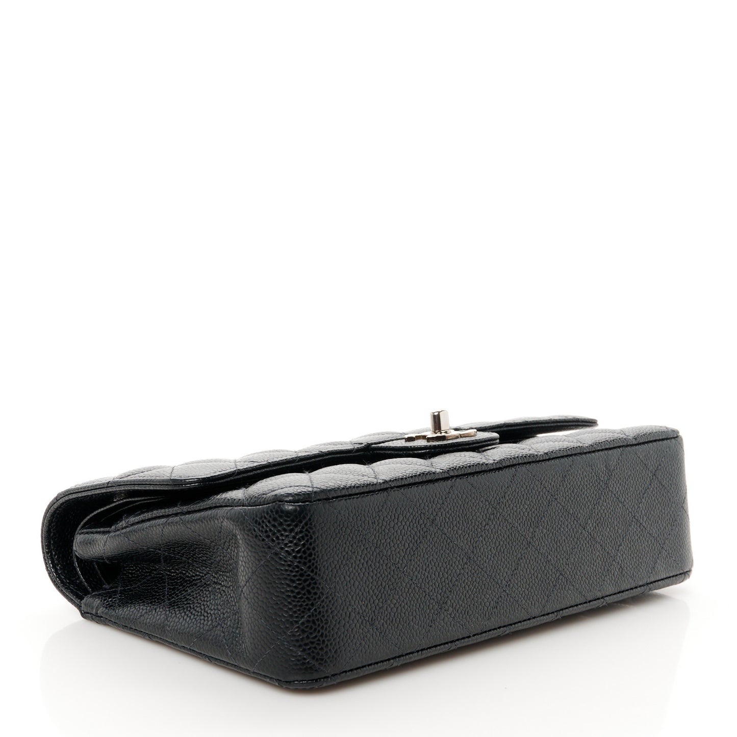 Caviar Quilted Medium Double Flap Black