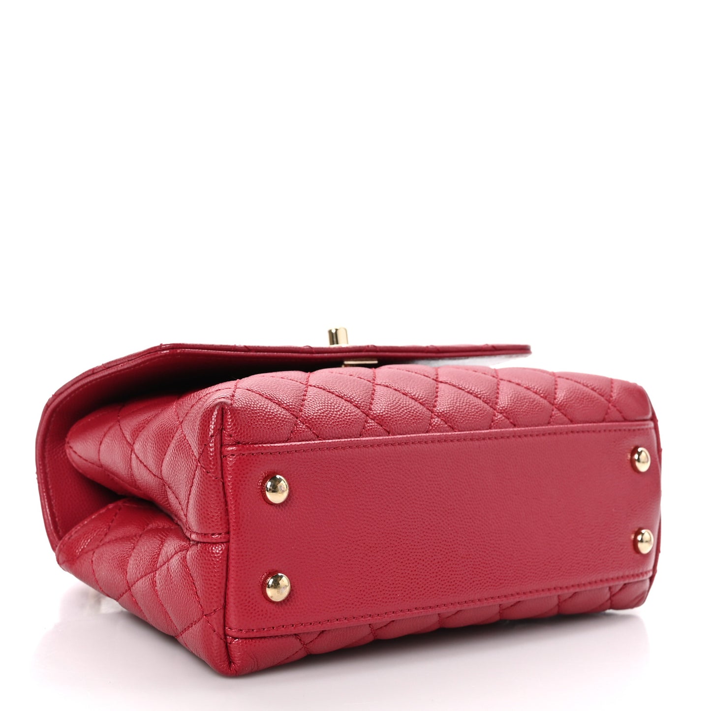 Caviar Quilted Mini Coco Handle Flap Red