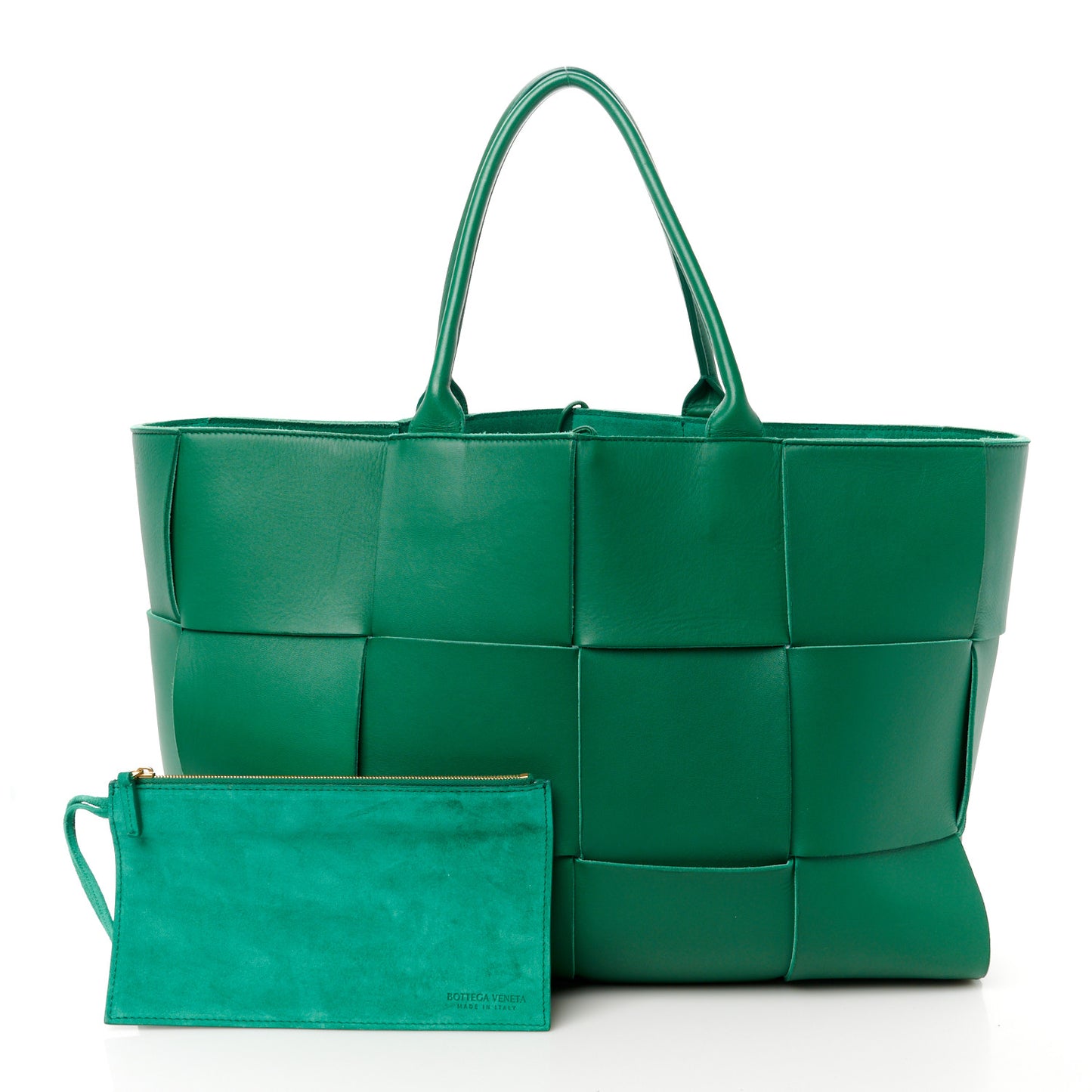 Nappa Maxi Intrecciato Large Arco Tote Green