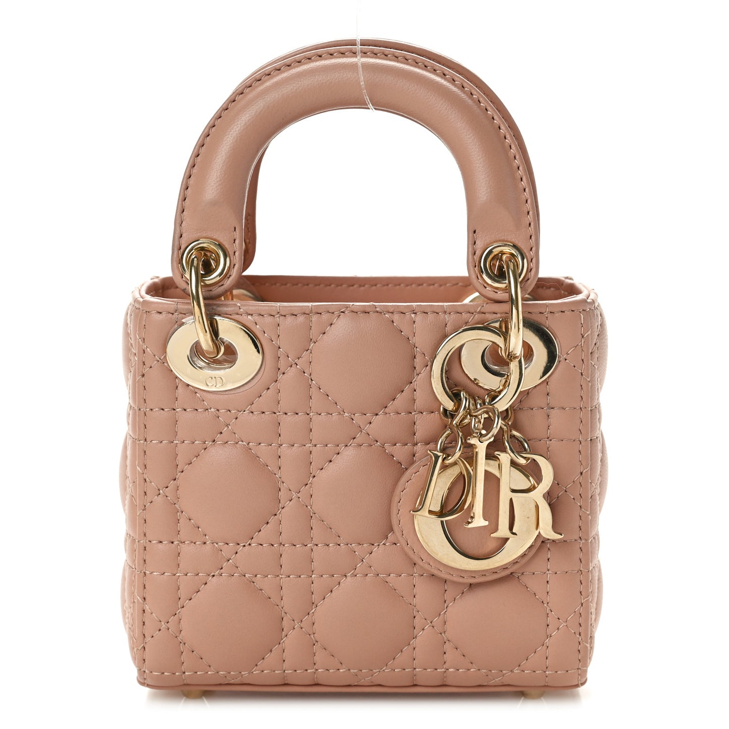 Lambskin Cannage Micro Lady Dior Rose Des Vents