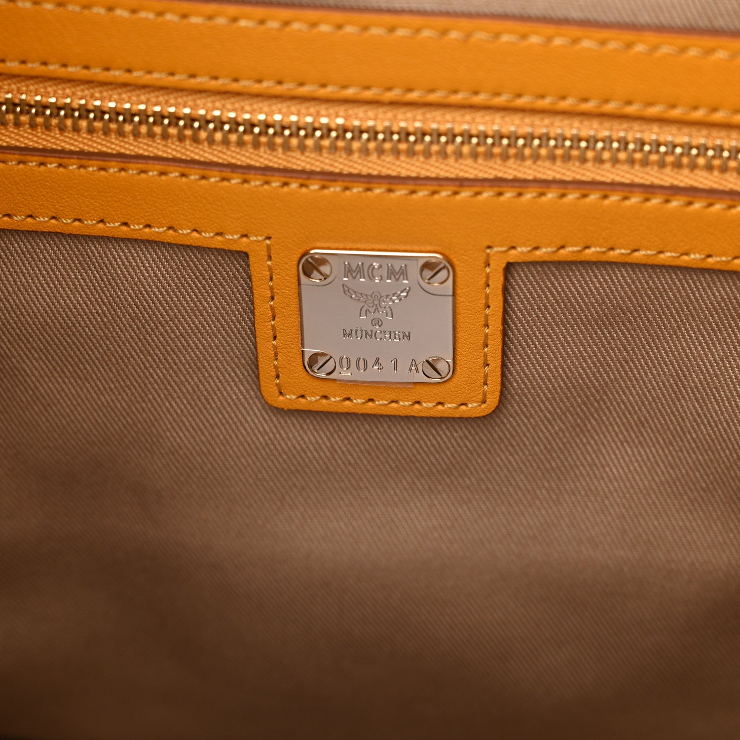 MCM Calfskin Ottomar Monogram Medium Klara Hobo Golden Mango 6 of 9