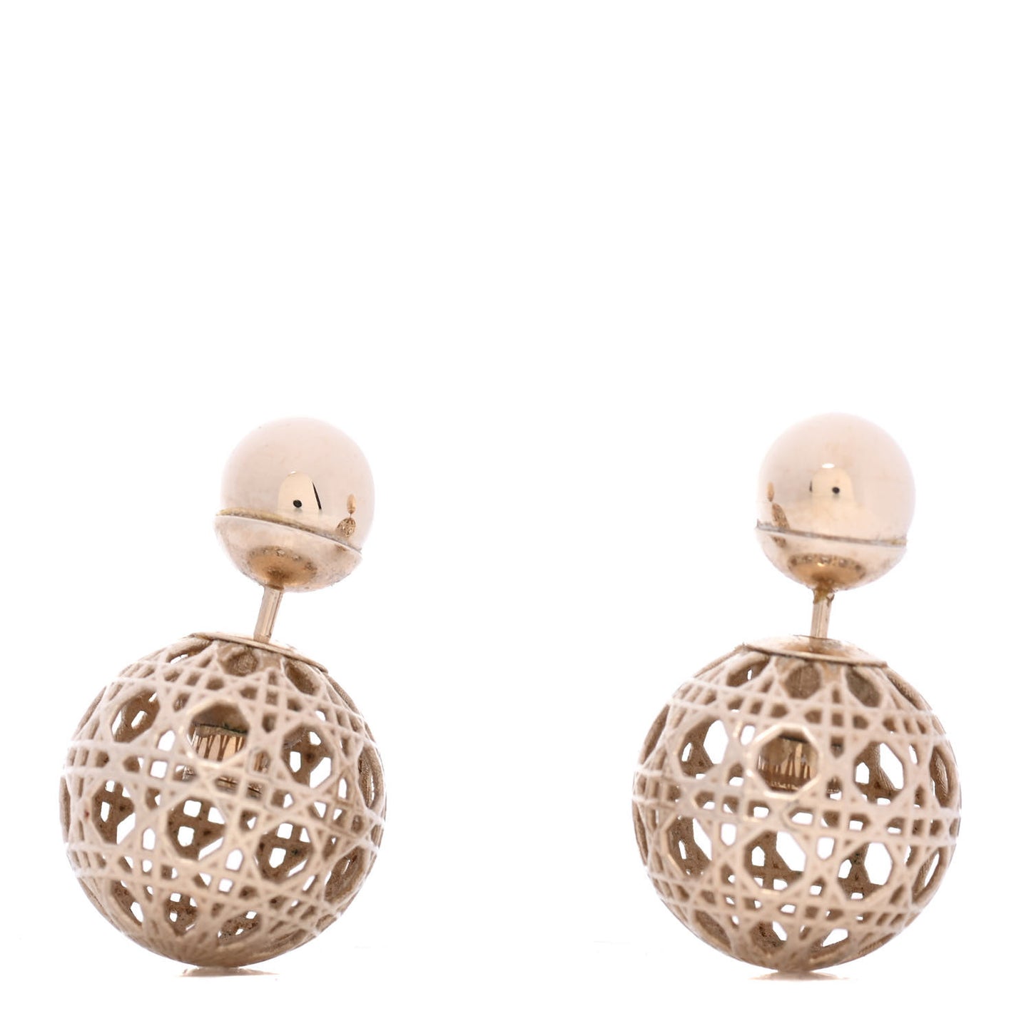 Cannage Mise En Dior Tribal Earrings Gold