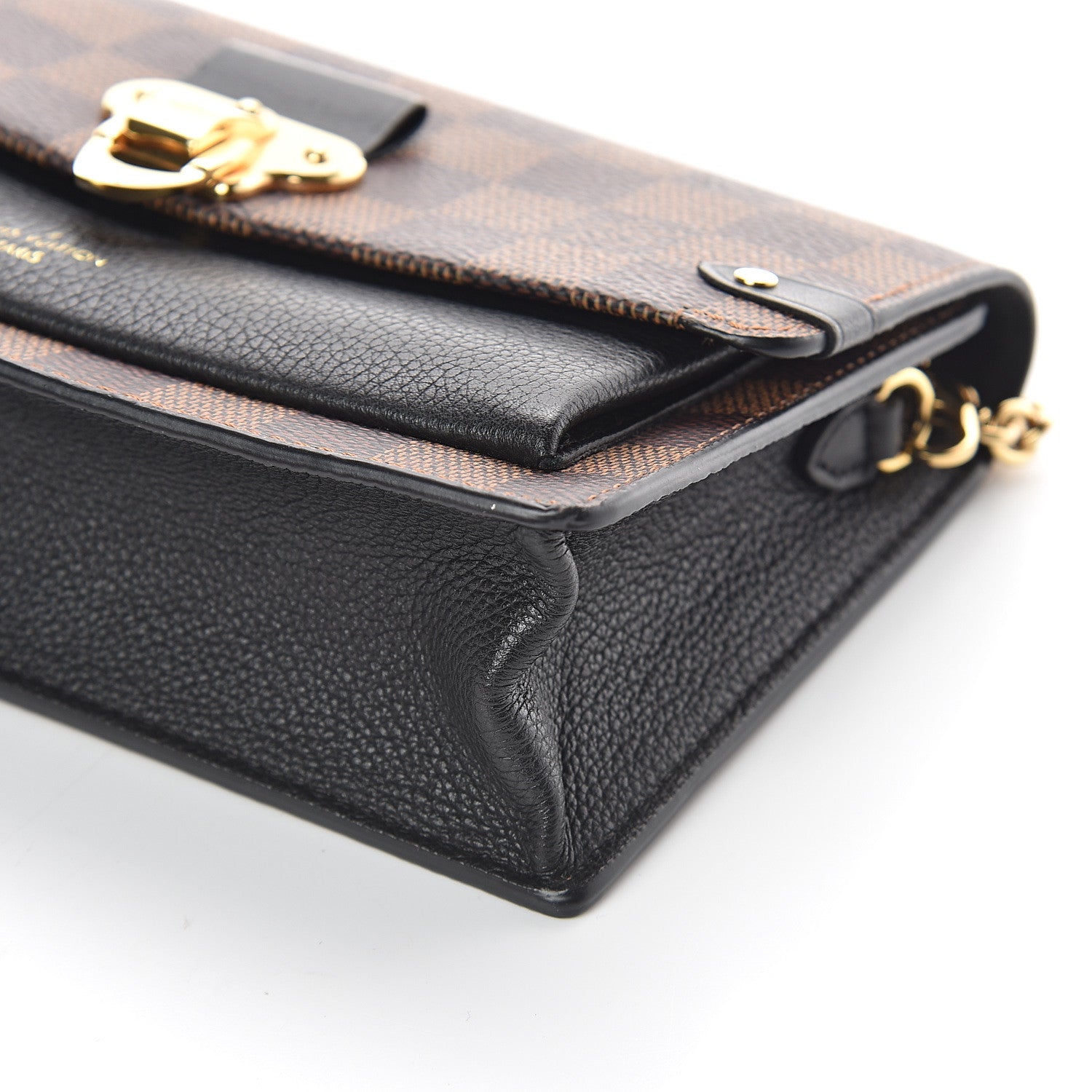 Louis Vuitton Damier Ebene Vavin Chain Wallet Black 7 of 8