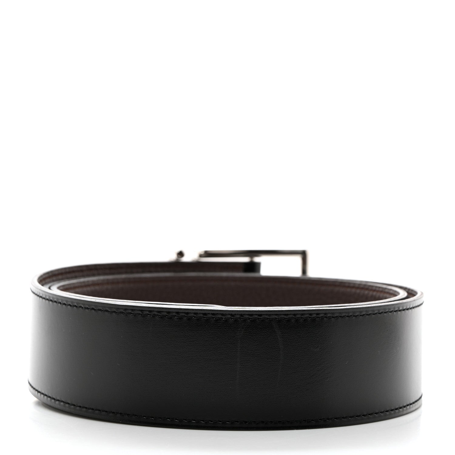 Hermes Box Togo Nathan 40 Belt 90 36 Black Chocolate 2 of 6