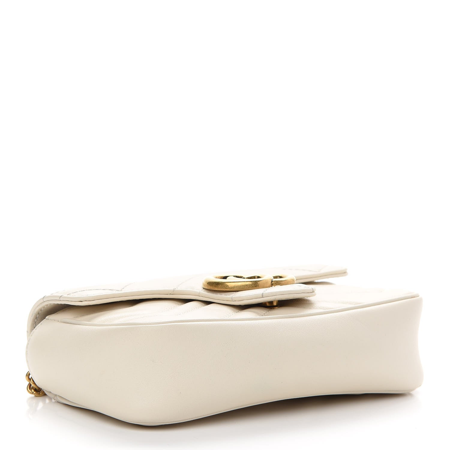 Gucci Calfskin Matelasse Super Mini GG Marmont Shoulder Bag White 4 of 9