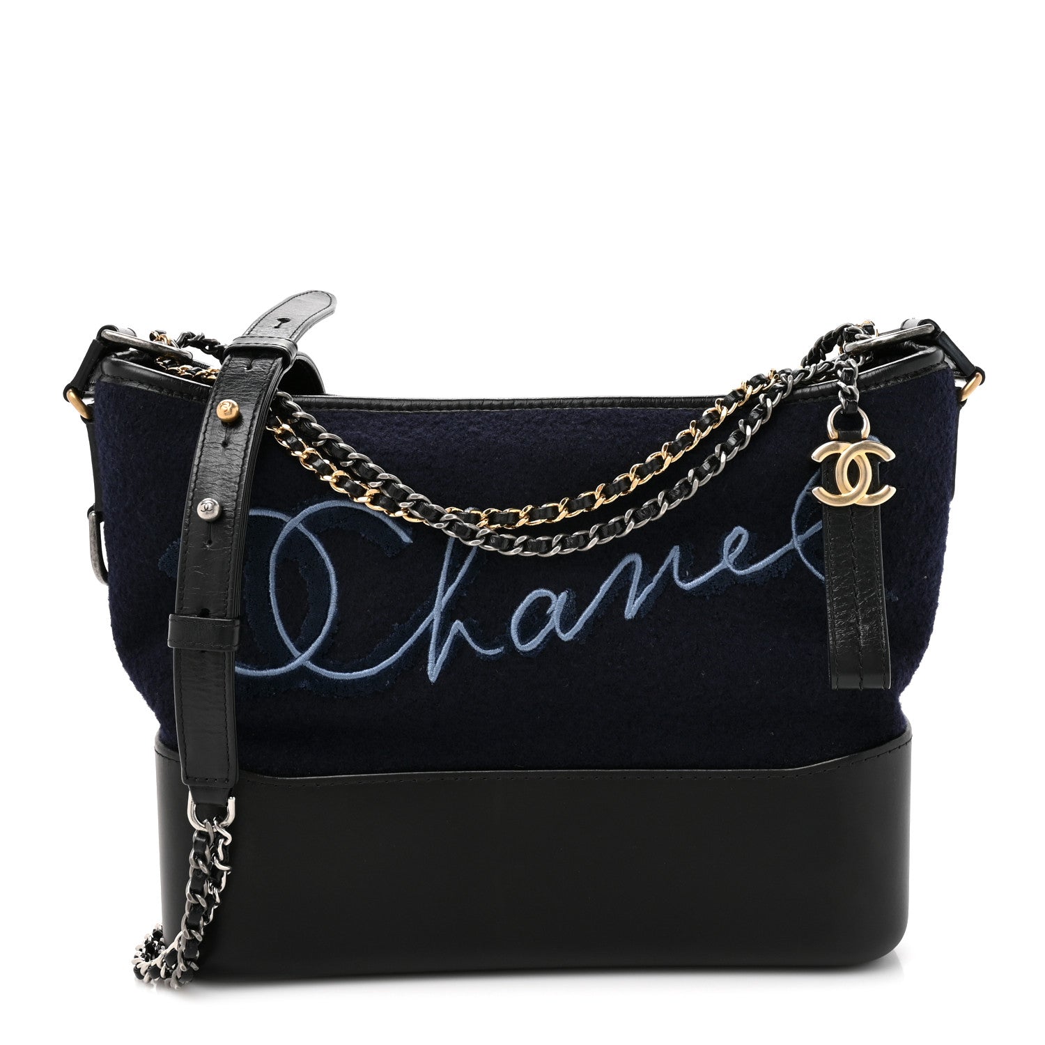 Chanel Calfskin Wool Embroidered Paris Hamburg Medium Gabrielle