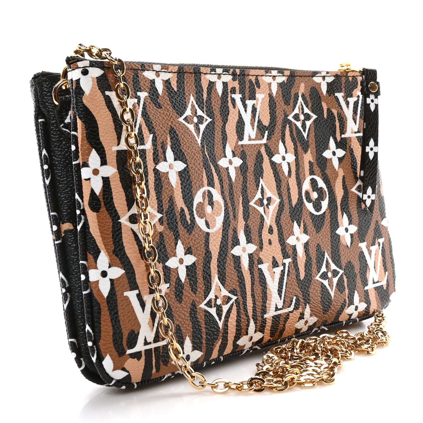 Monogram Giant Jungle Pochette Double Zip Black