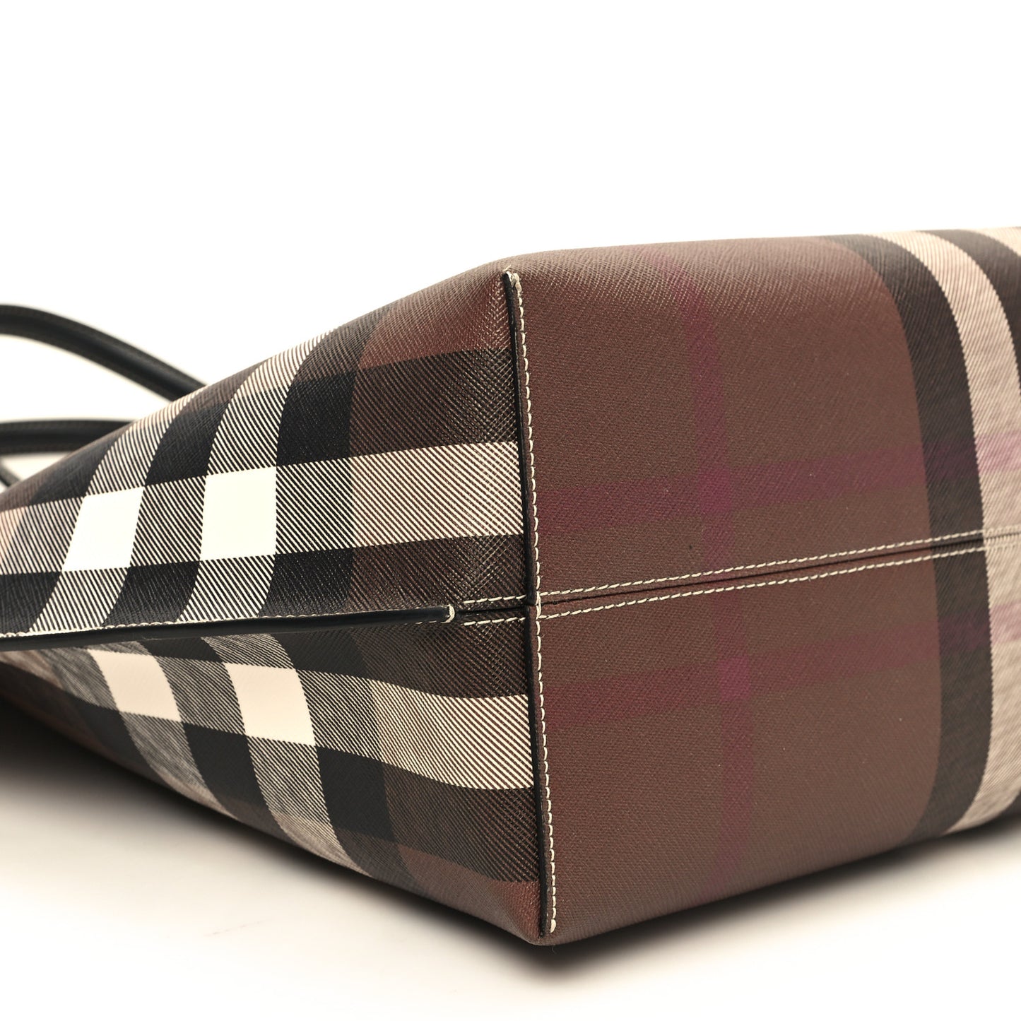 E-Canvas Check Medium Soft TB Tote Dark Birch Brown