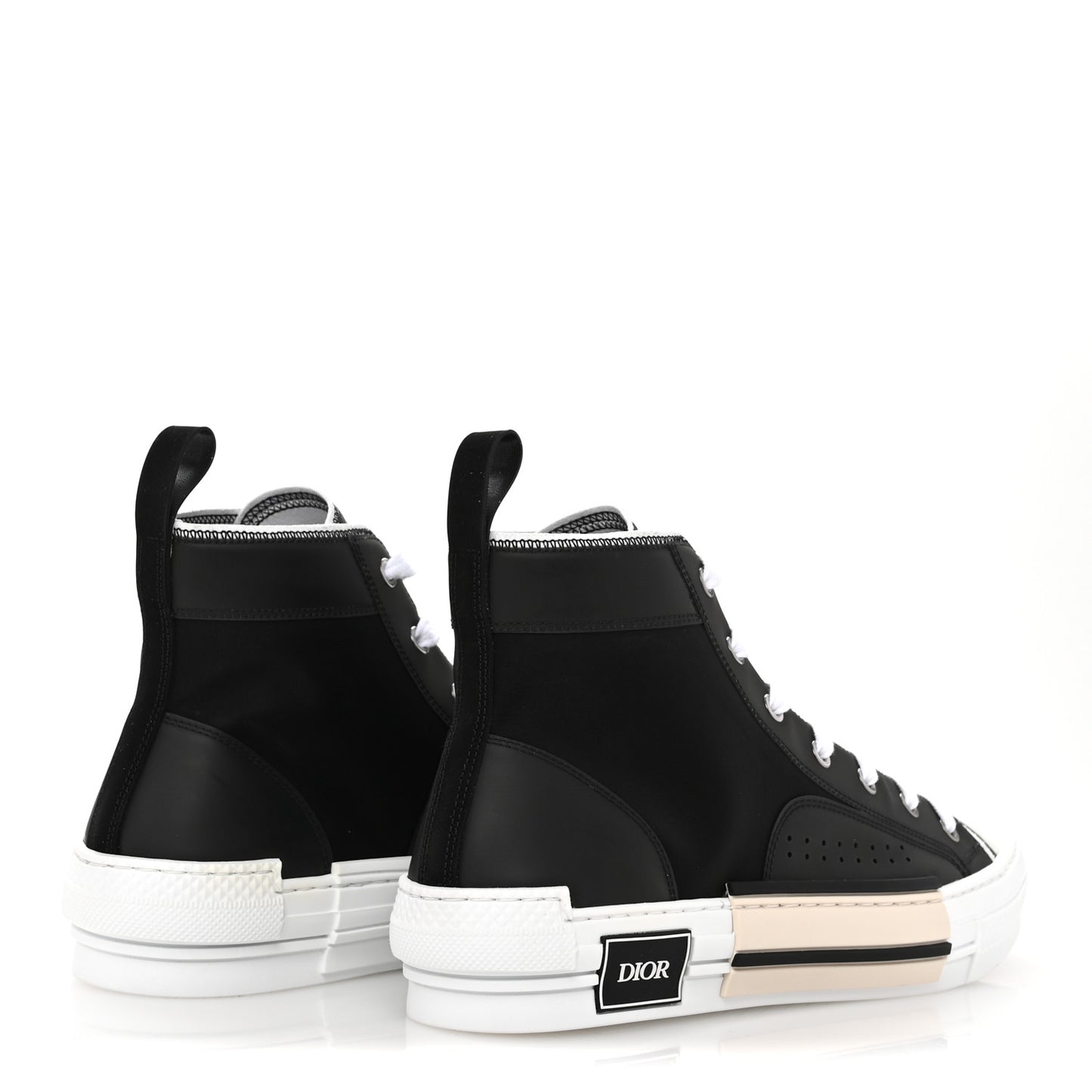 Nylon Calfskin Mens B23 High Top Sneakers 42 Black